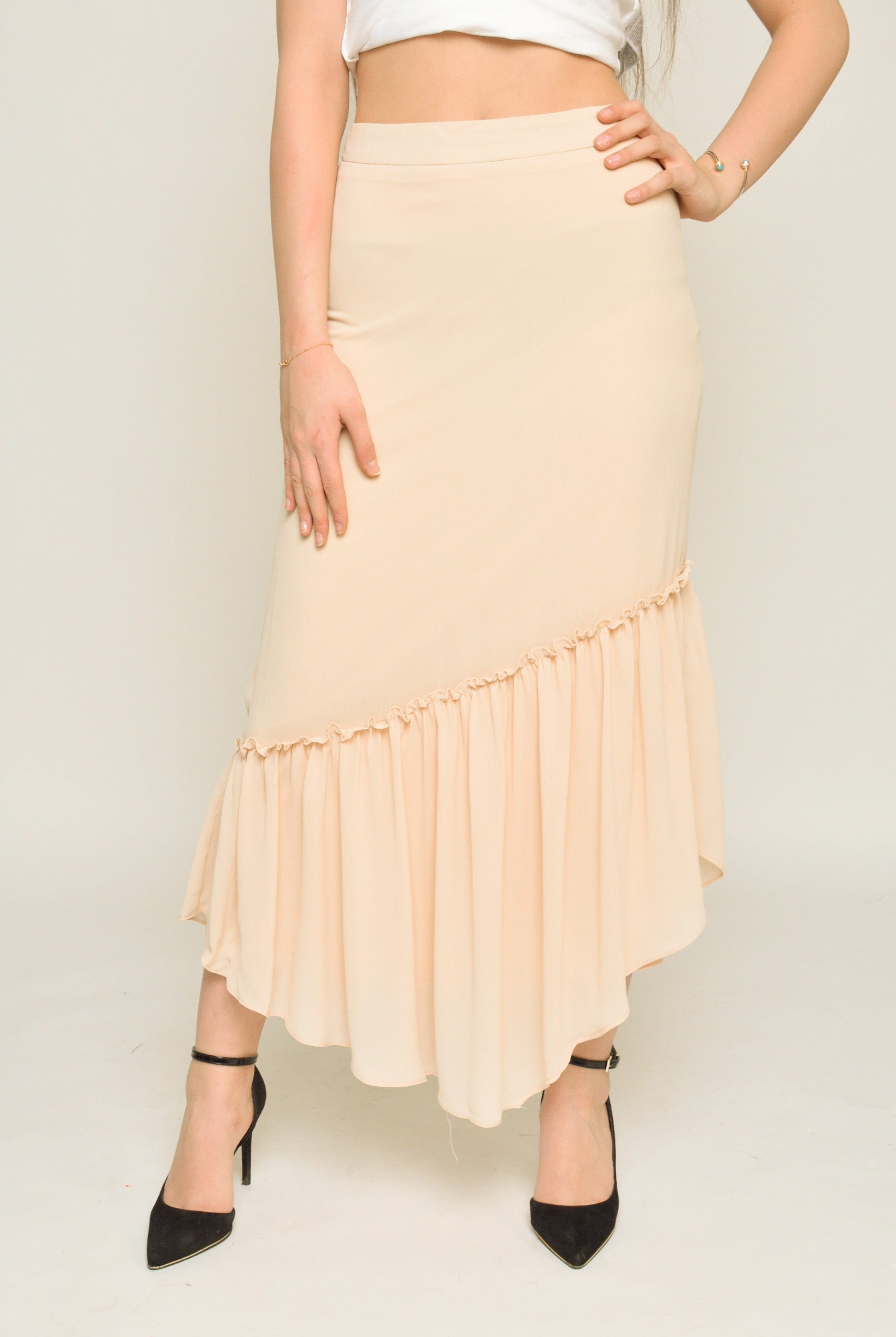 نتشي تنورة ميدي سهرة جاكار مكشكشة من الجانبين