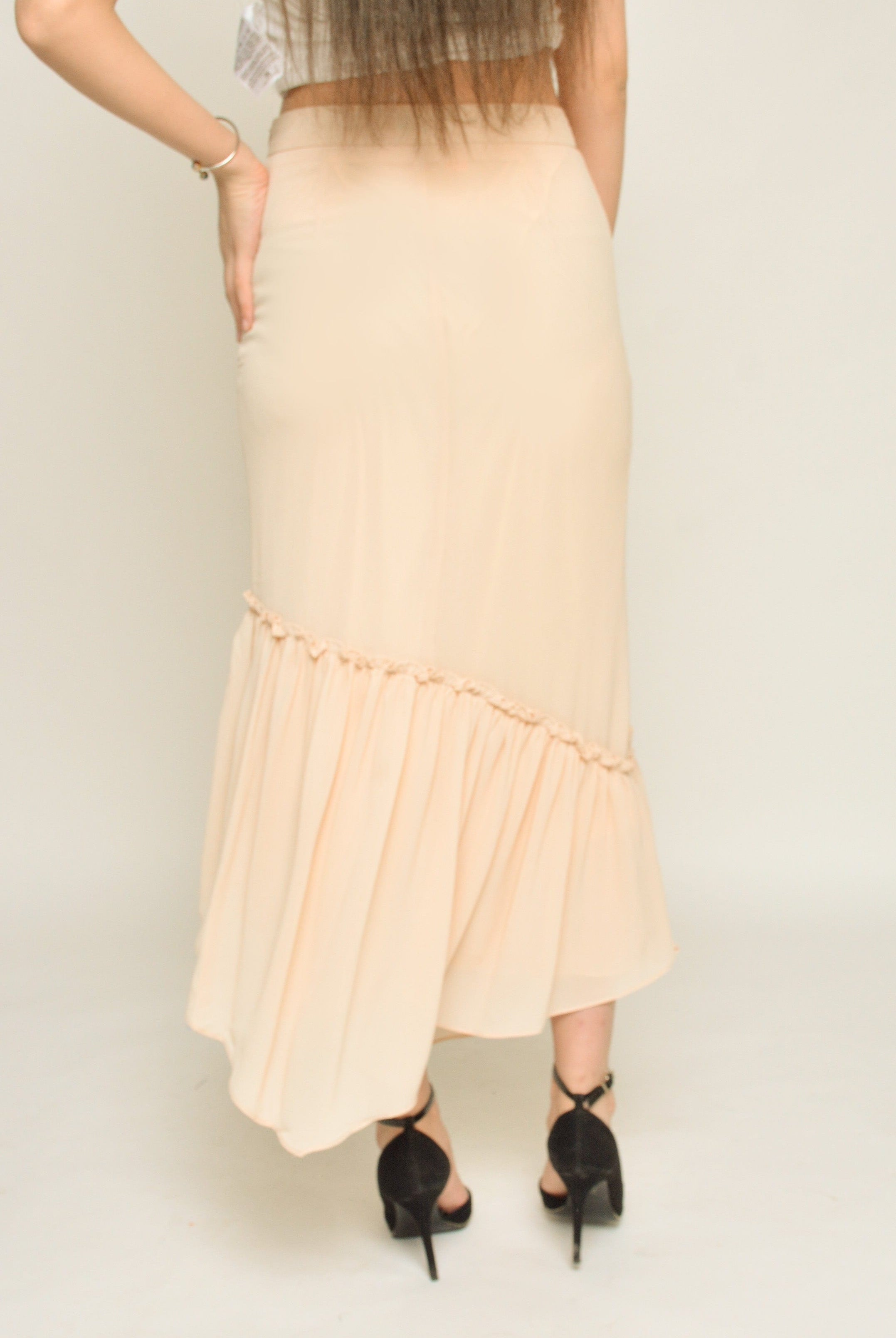 نتشي تنورة ميدي سهرة جاكار مكشكشة من الجانبين