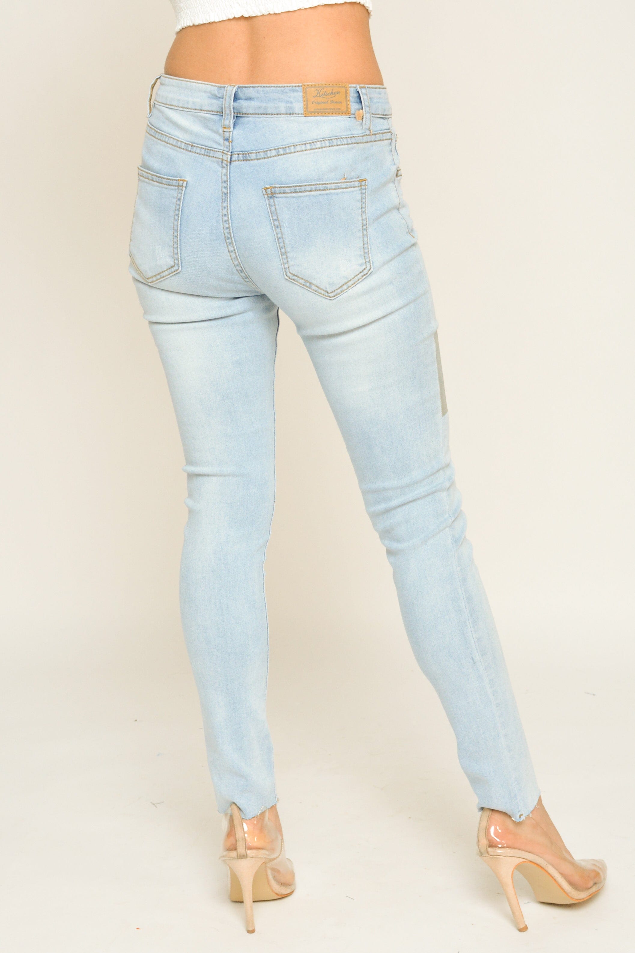 كيتشن بنطلون جينز سكيني طويل نسائي