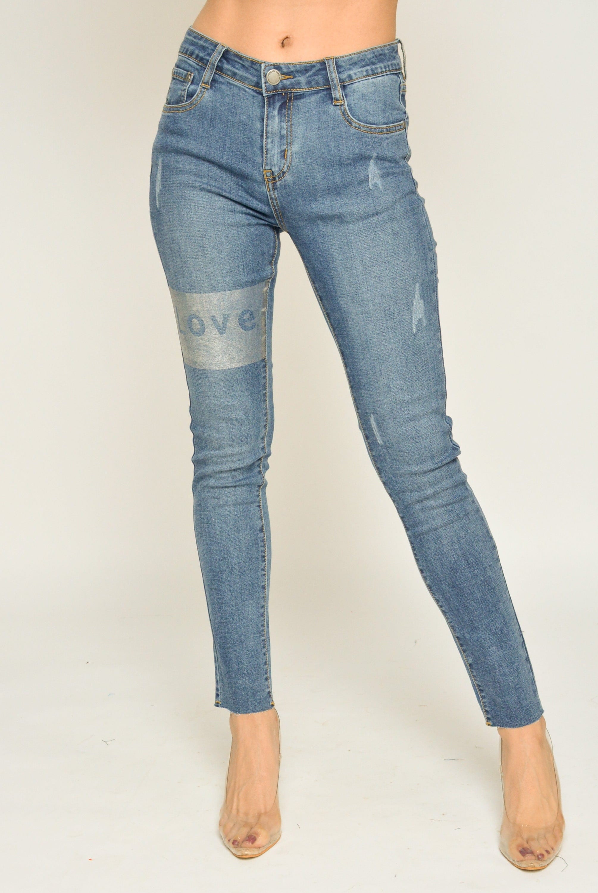 كيتشن بنطلون جينز سكيني طويل نسائي