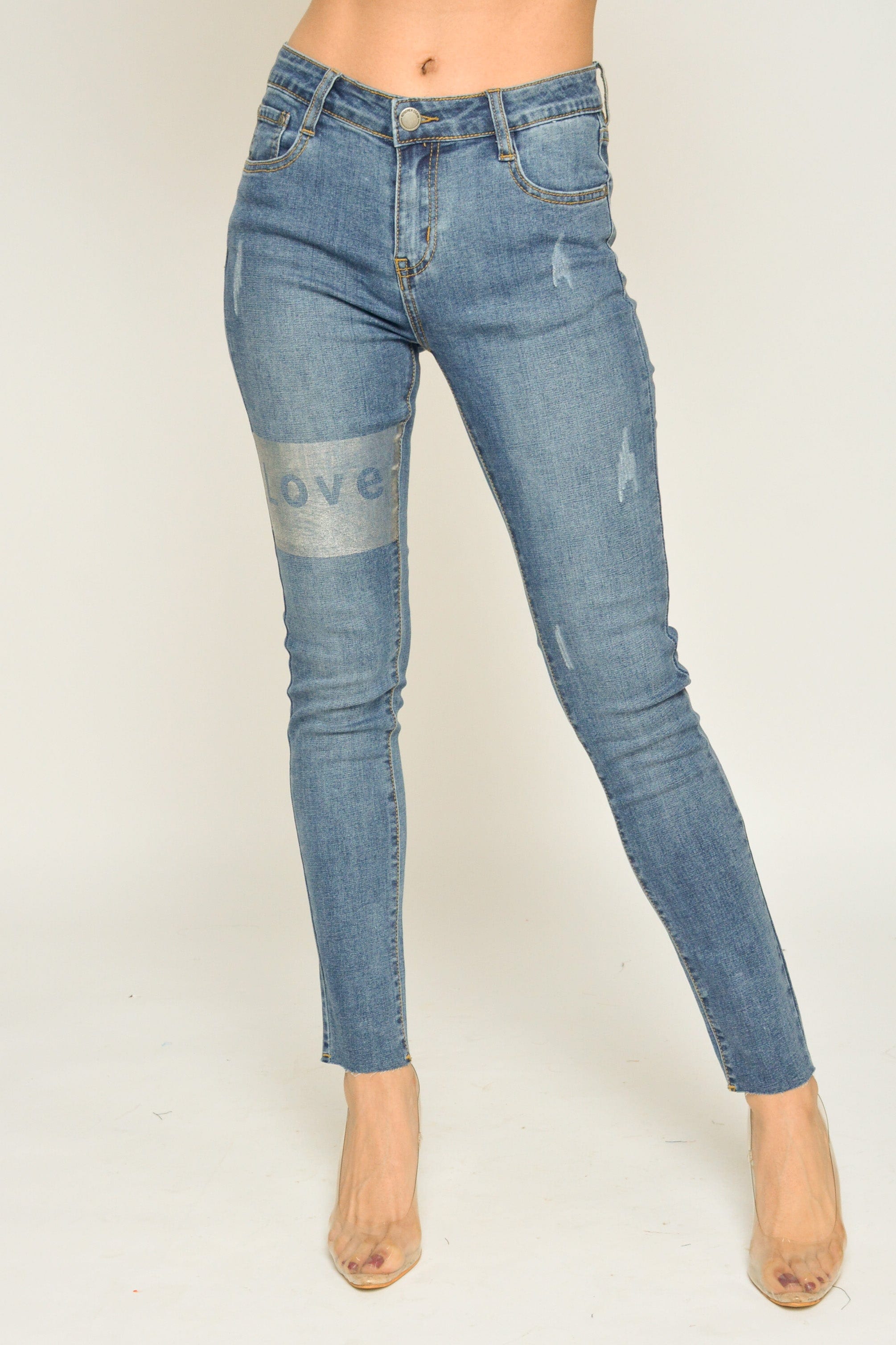 كيتشن بنطلون جينز سكيني طويل نسائي