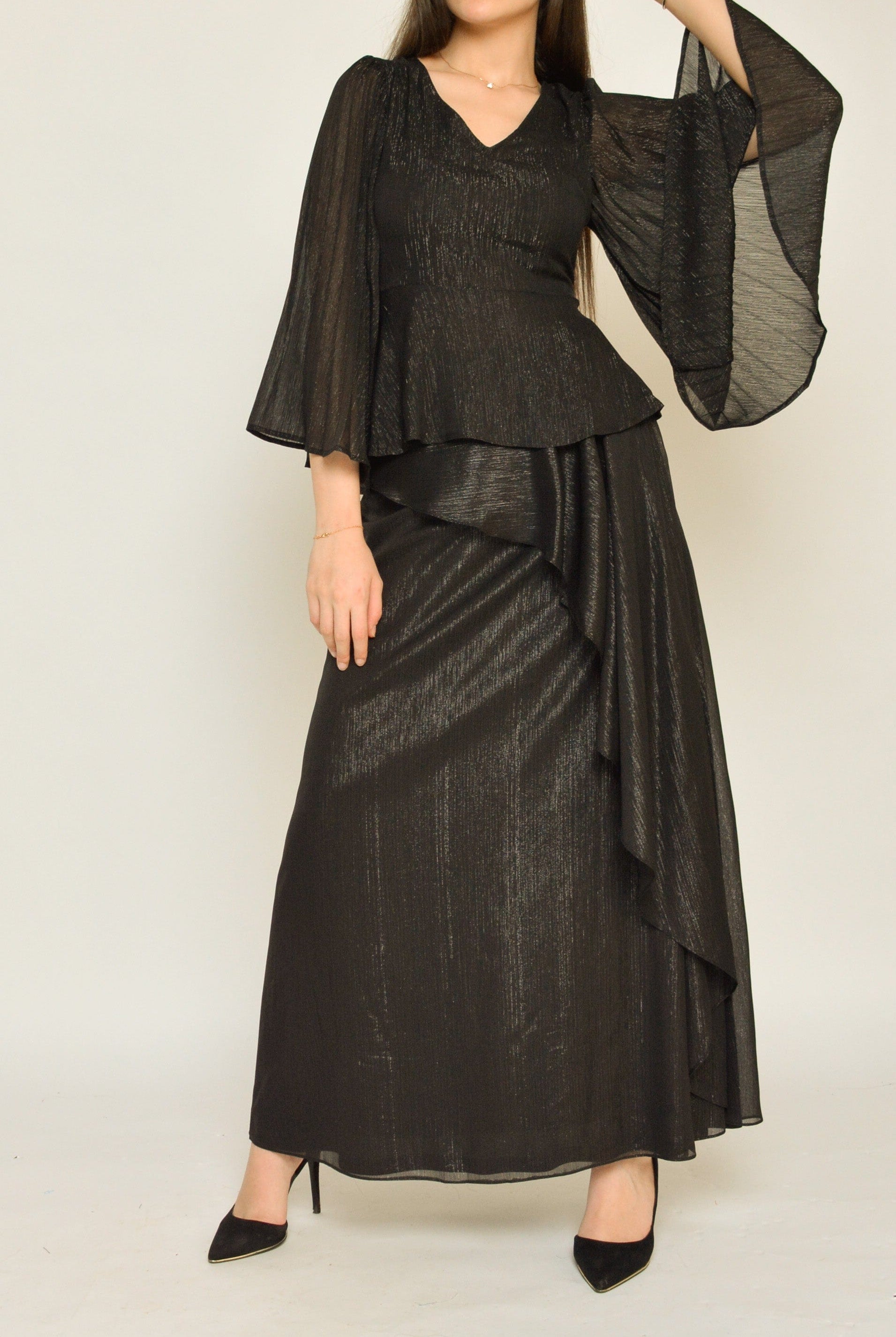 نتشي تنورة سهرة كلوش من الجانب طويلة نسائية