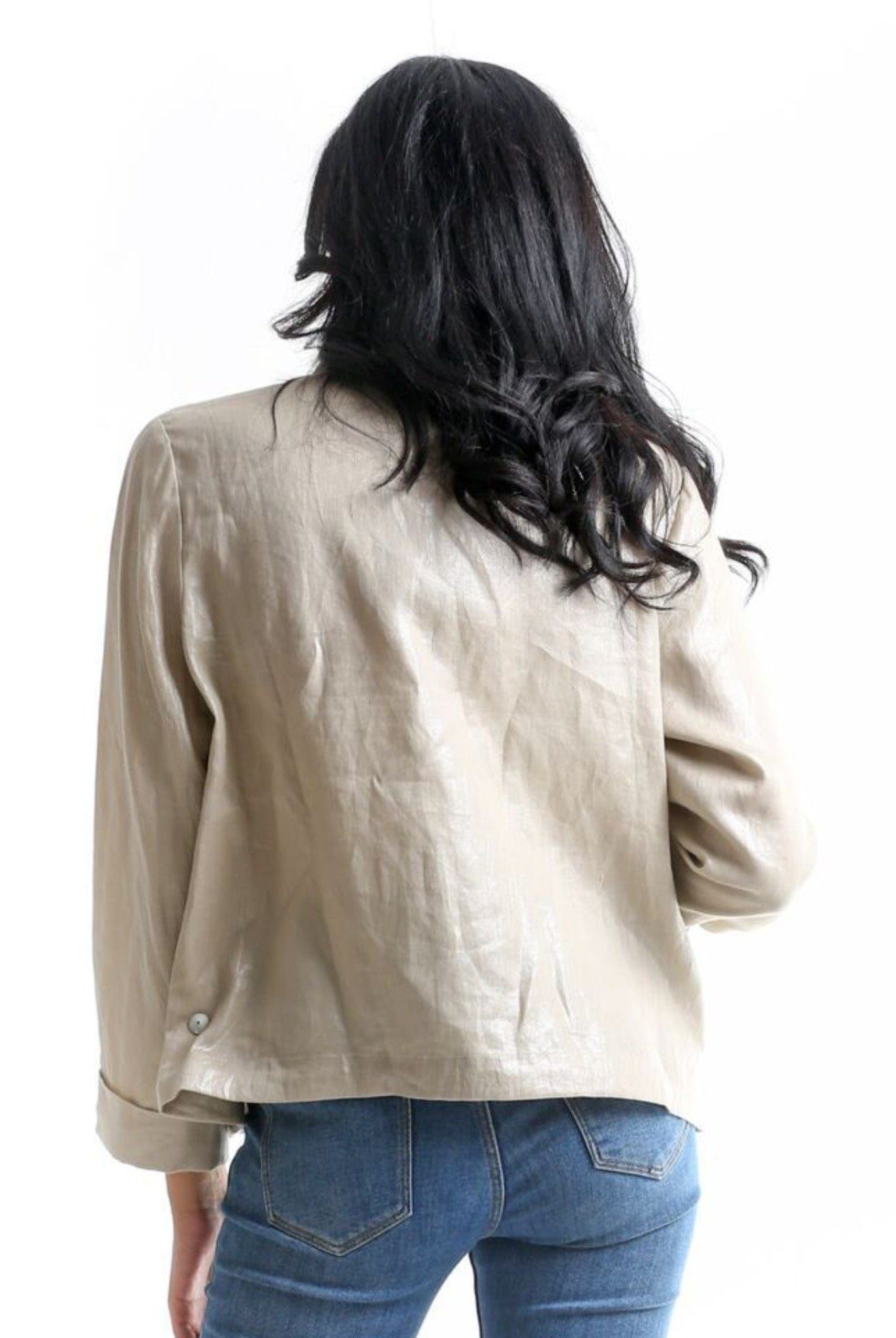 داليدرس جاكيت سادة واسع قصير كم طويل نسائي بيج