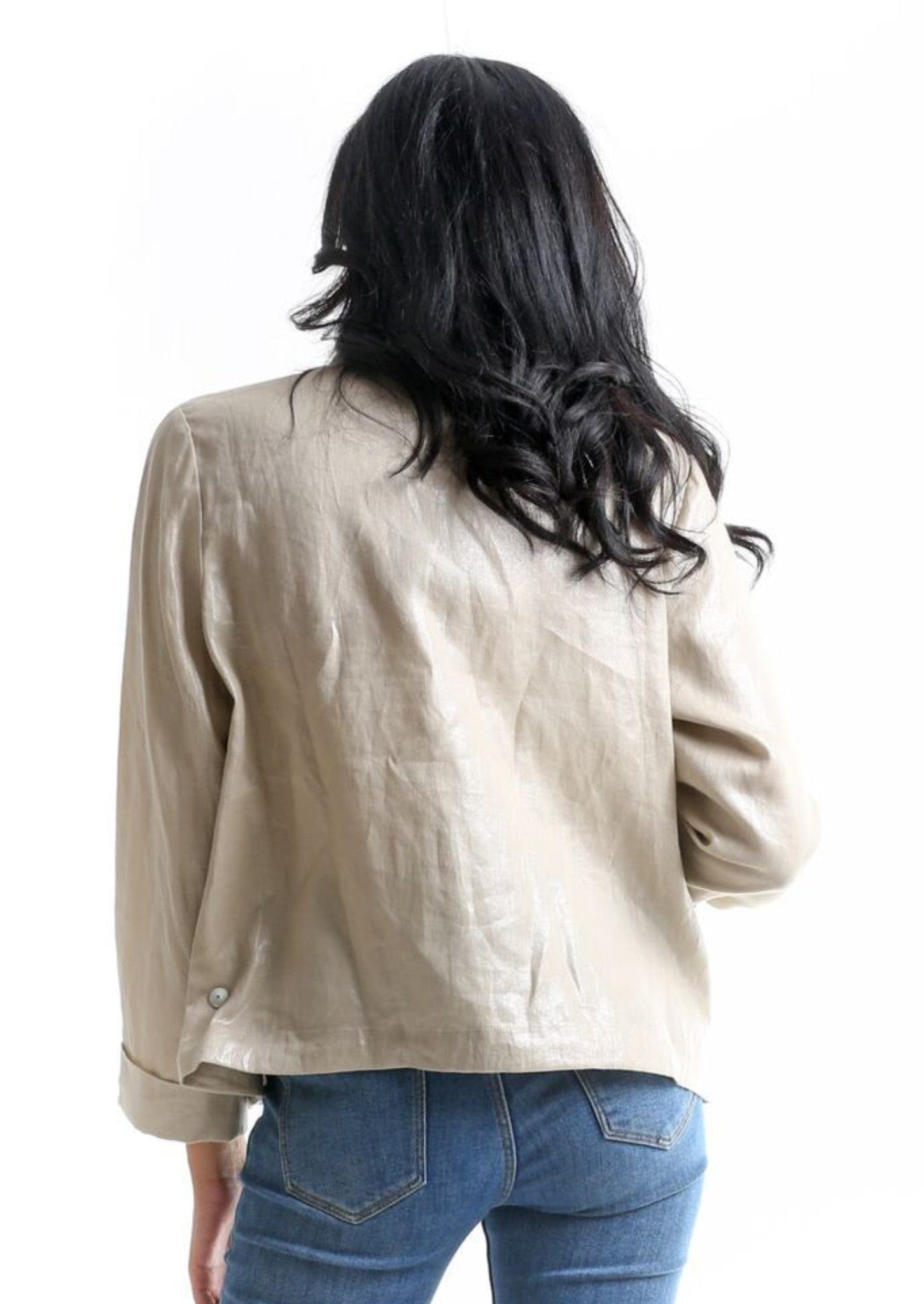 داليدرس جاكيت سادة واسع قصير كم طويل نسائي بيج