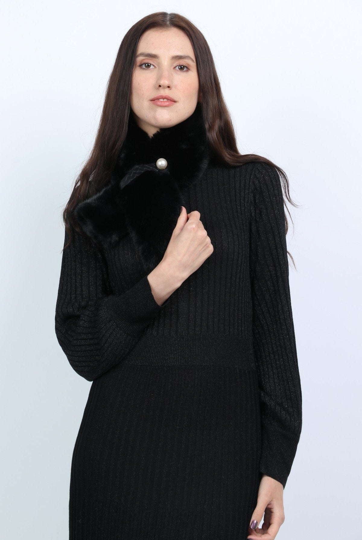 ميكا وشاح فرو صغير على الرقبة نسائي