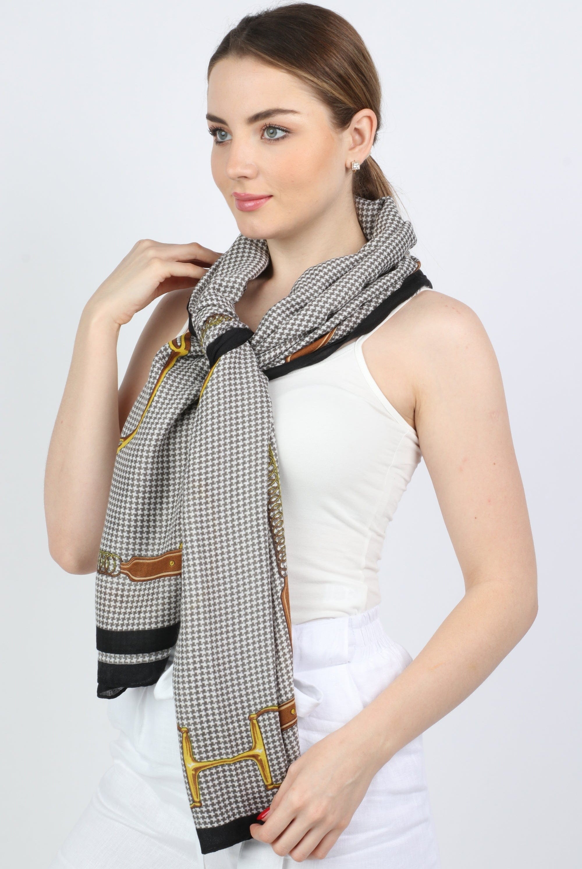 نتشي شال رقبة بنقشة ناعمة نسائي