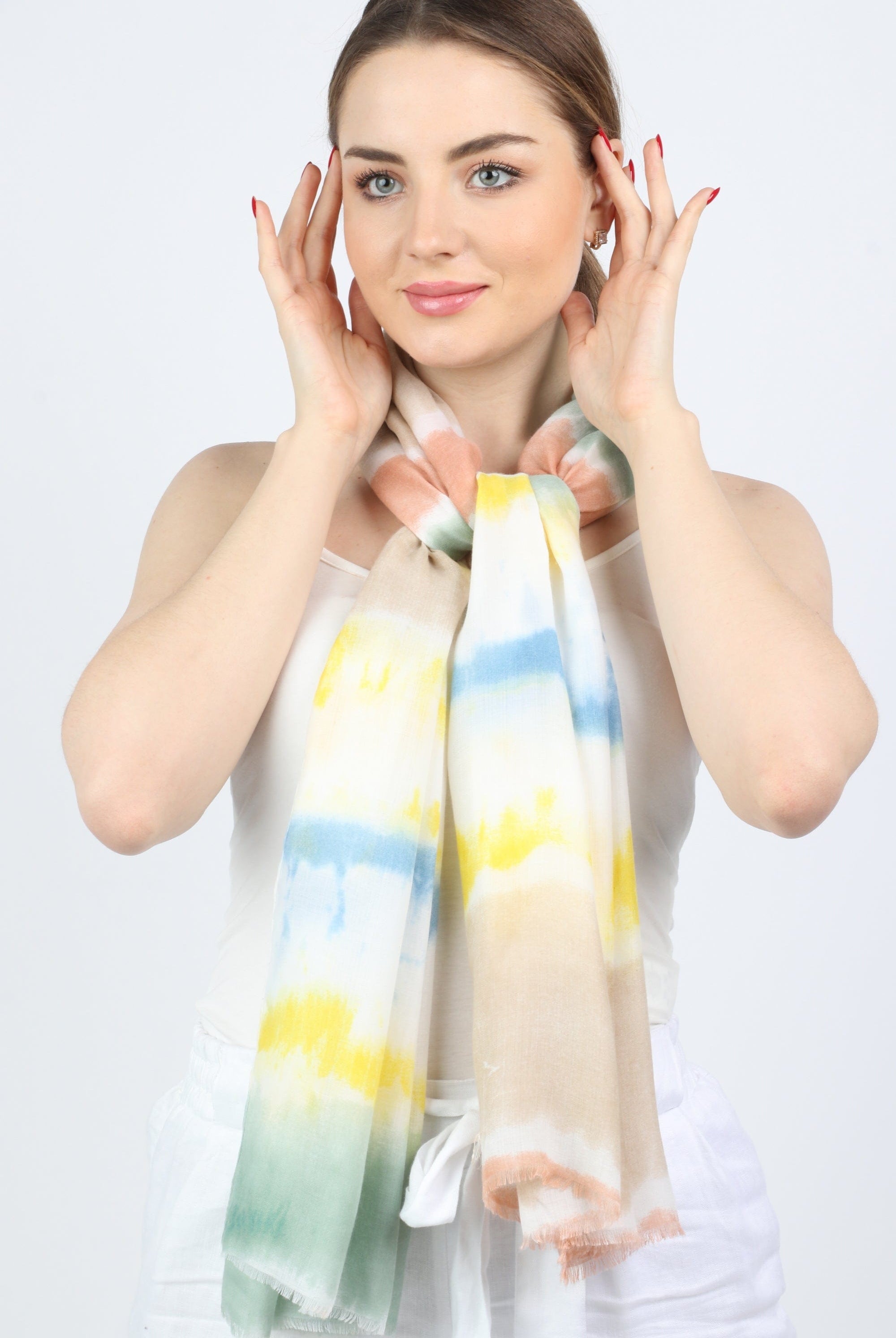 نتشي وشاح نسائي ملون طويل