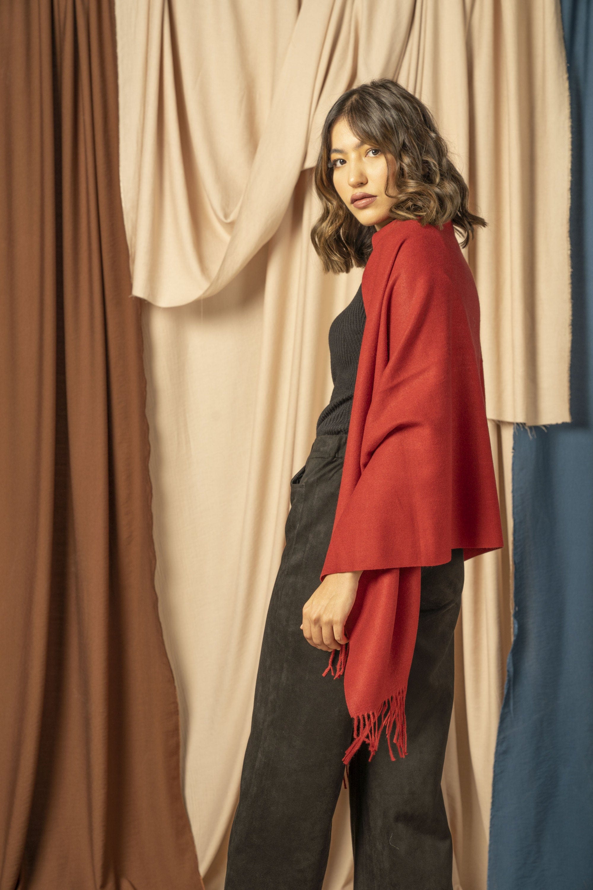 نتشي شال شتوي نسائي طويل