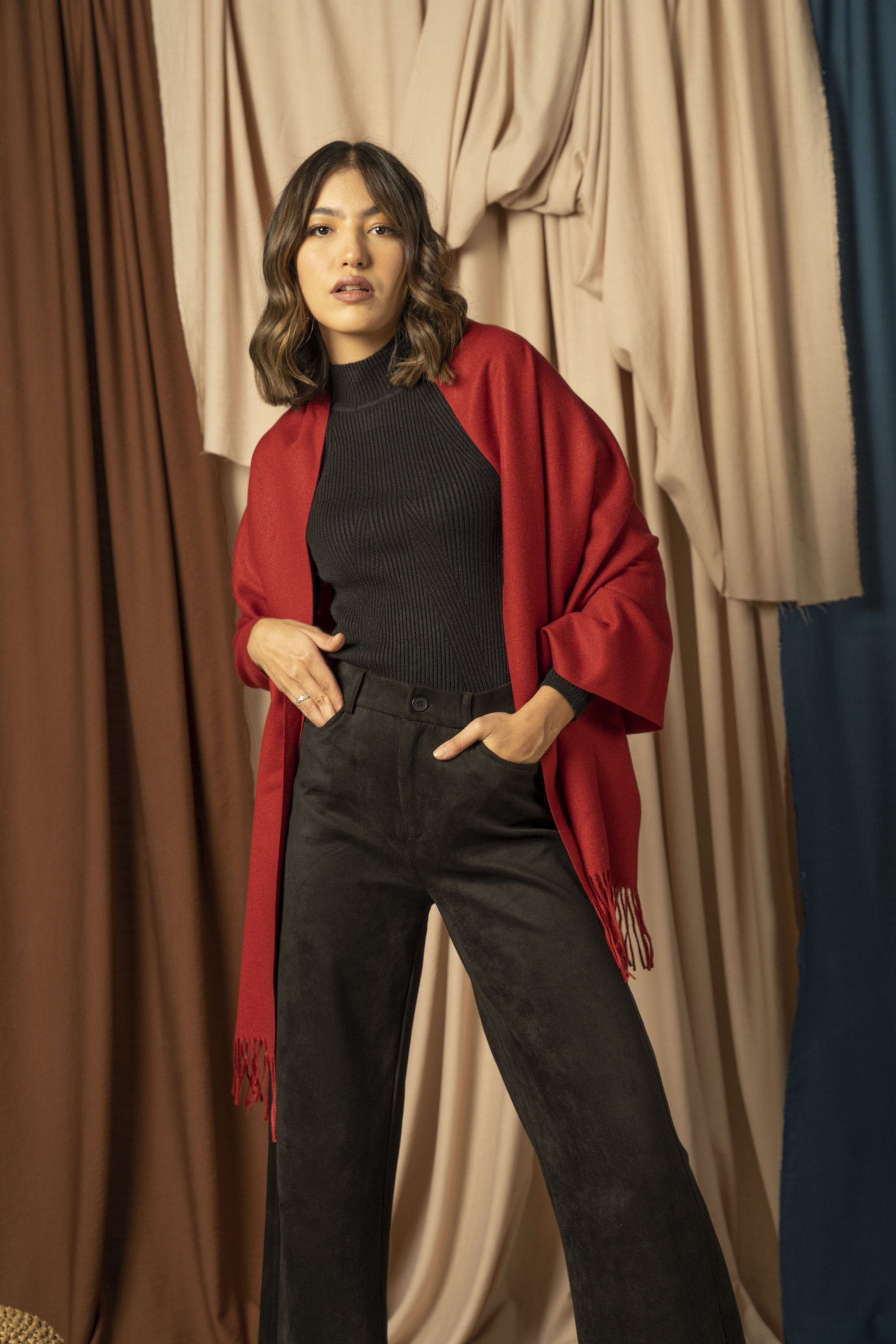 نتشي شال شتوي نسائي طويل