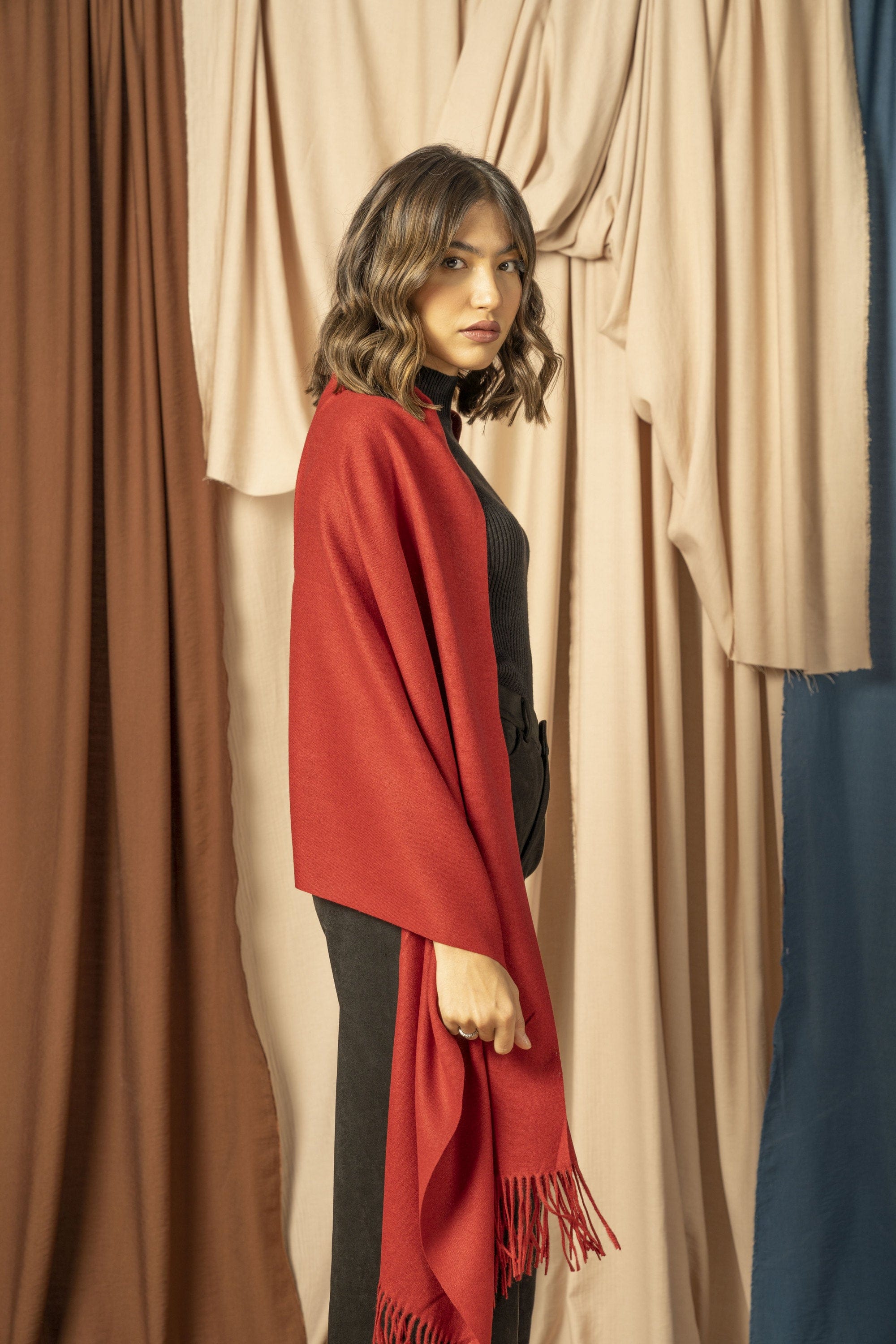 نتشي شال شتوي نسائي طويل