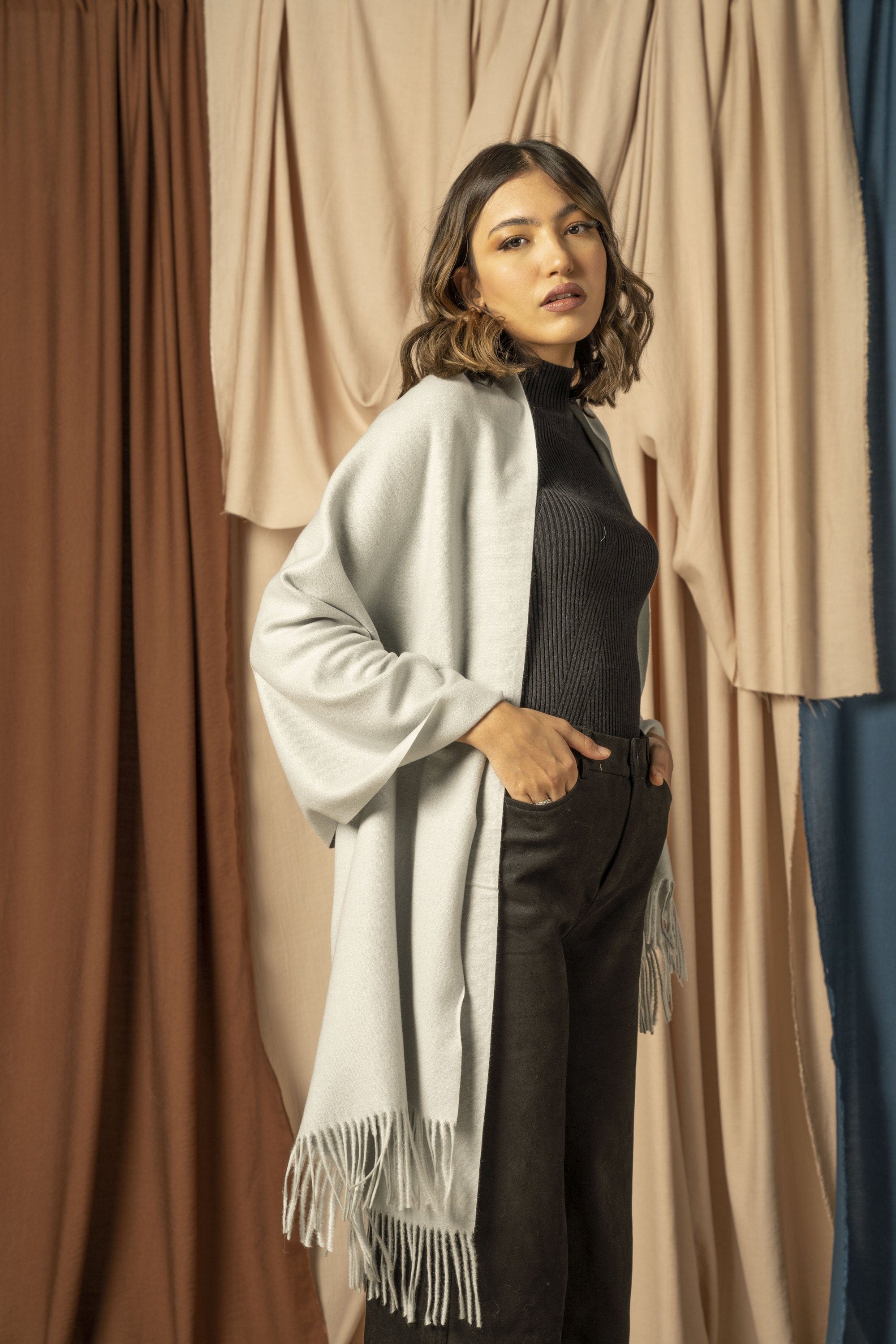 نتشي شال شتوي نسائي طويل