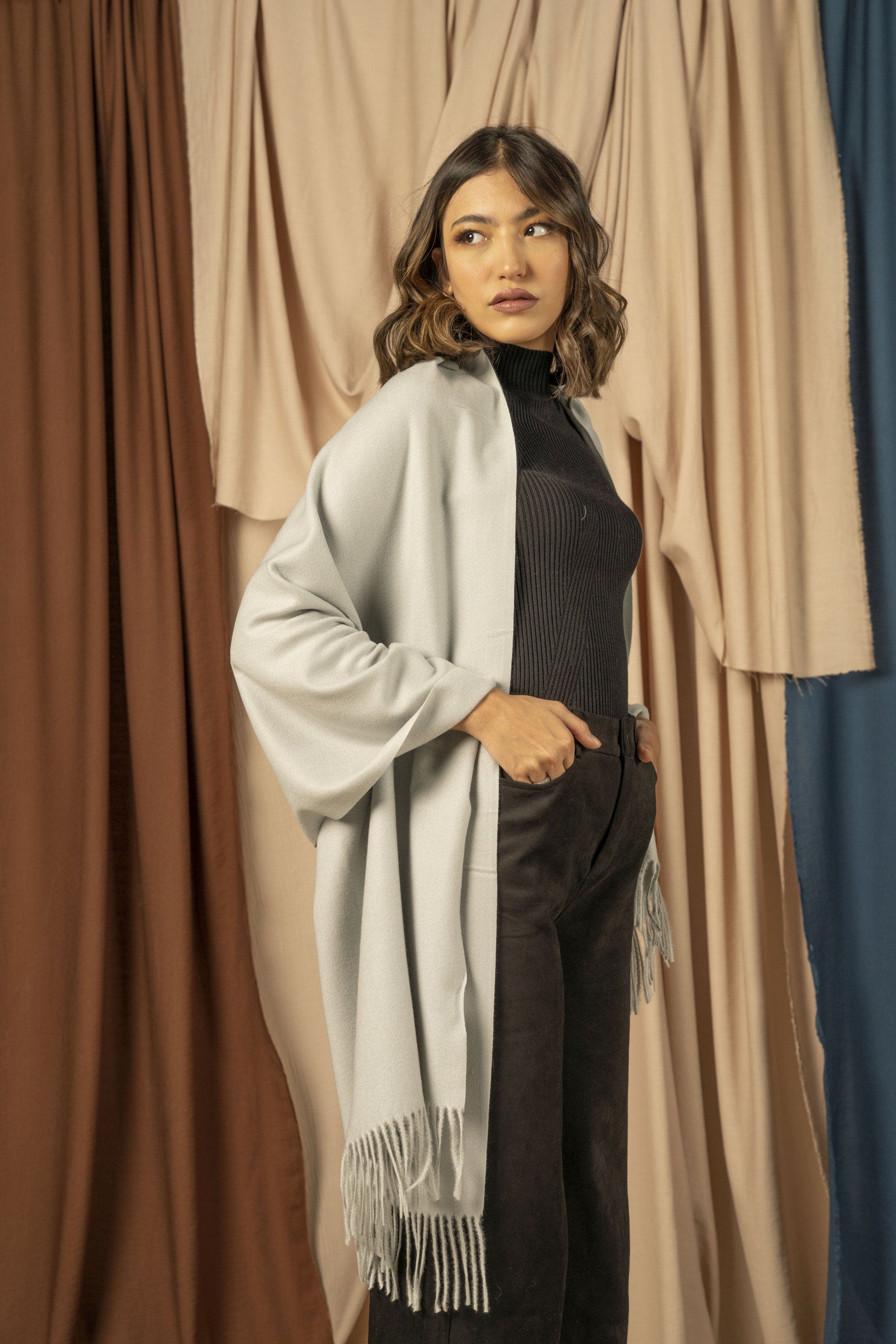 نتشي شال شتوي نسائي طويل