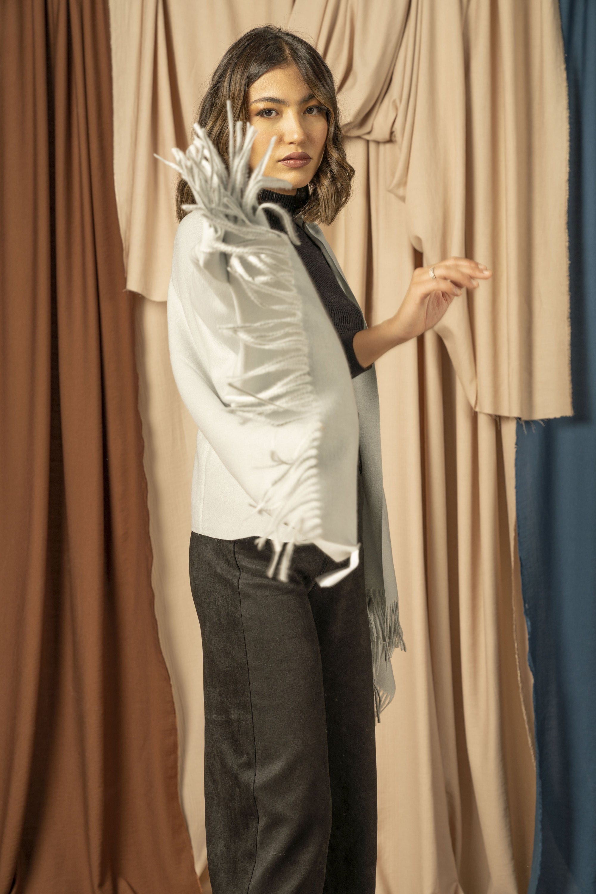 نتشي شال شتوي نسائي طويل