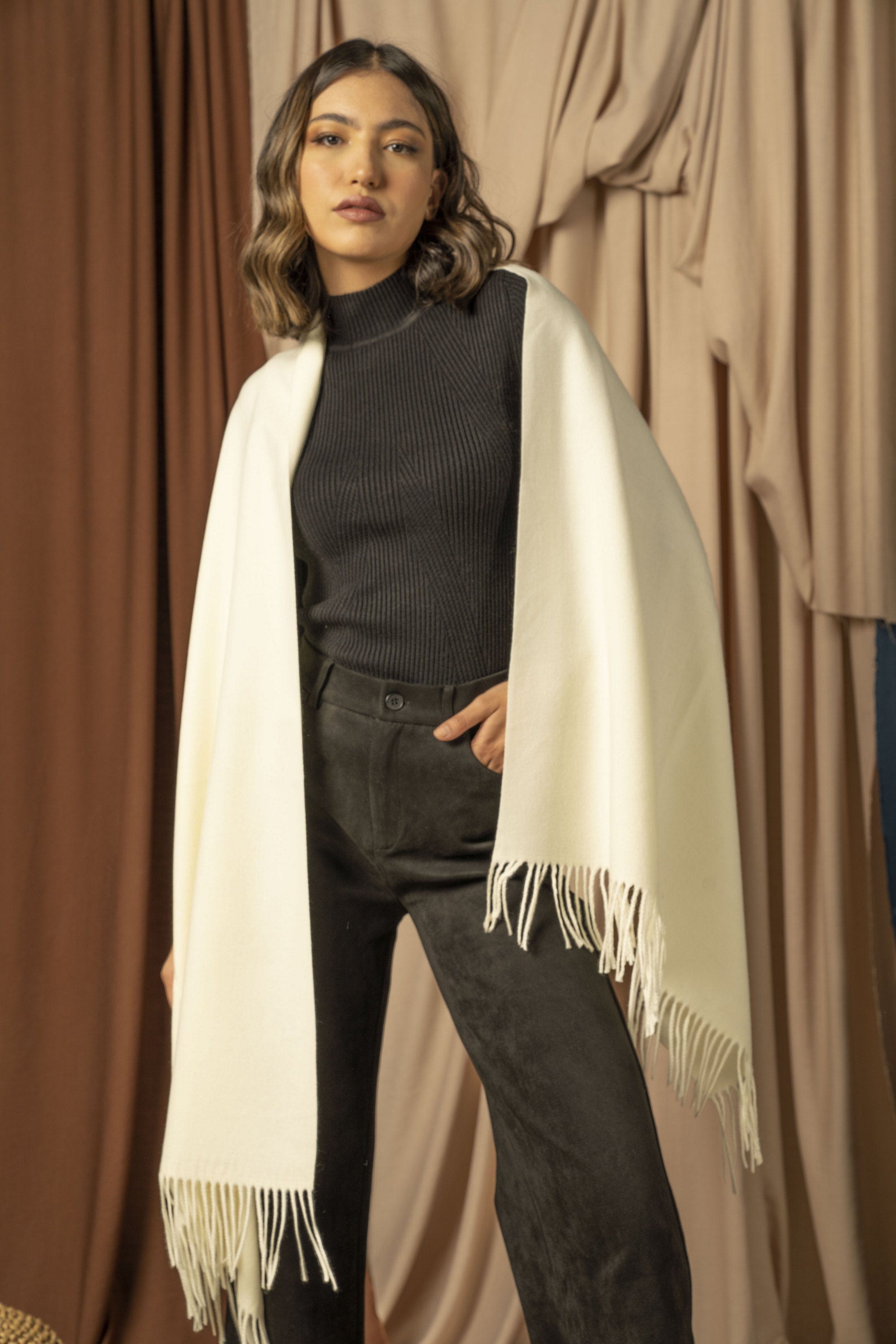 نتشي شال شتوي نسائي طويل