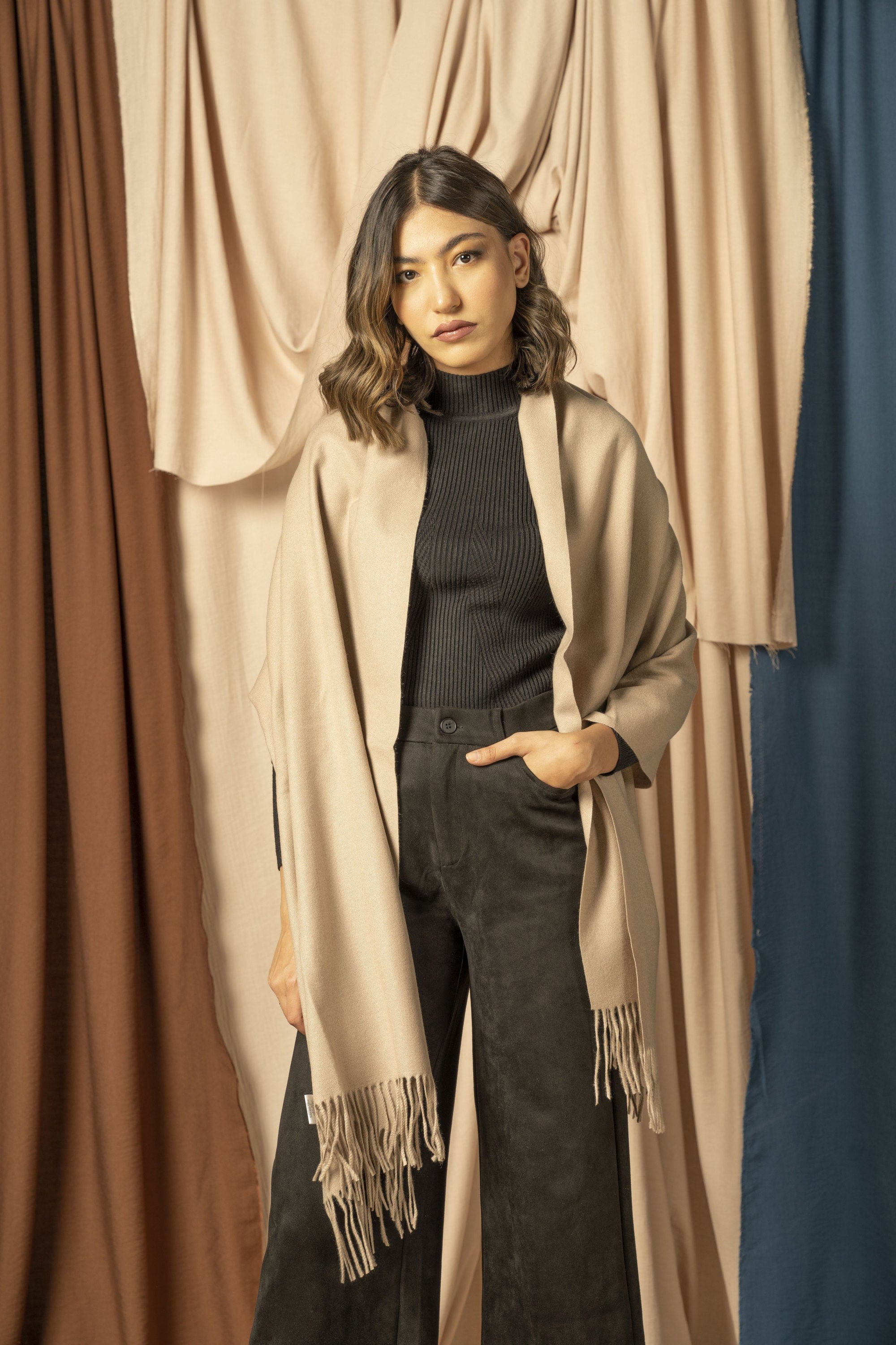 نتشي شال شتوي نسائي طويل