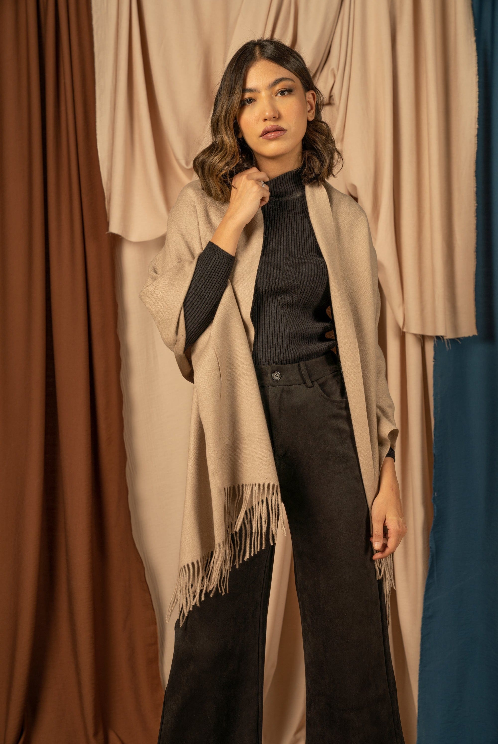 نتشي شال شتوي نسائي طويل