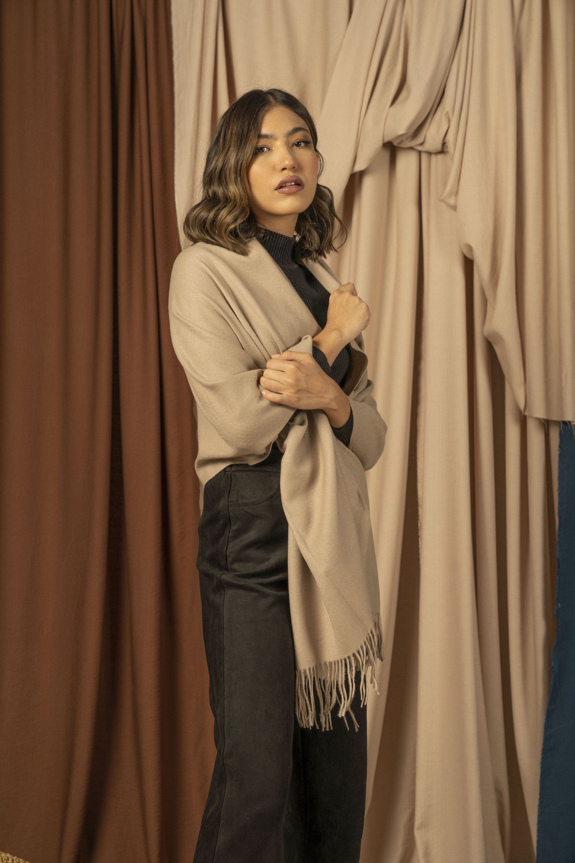 نتشي شال شتوي نسائي طويل