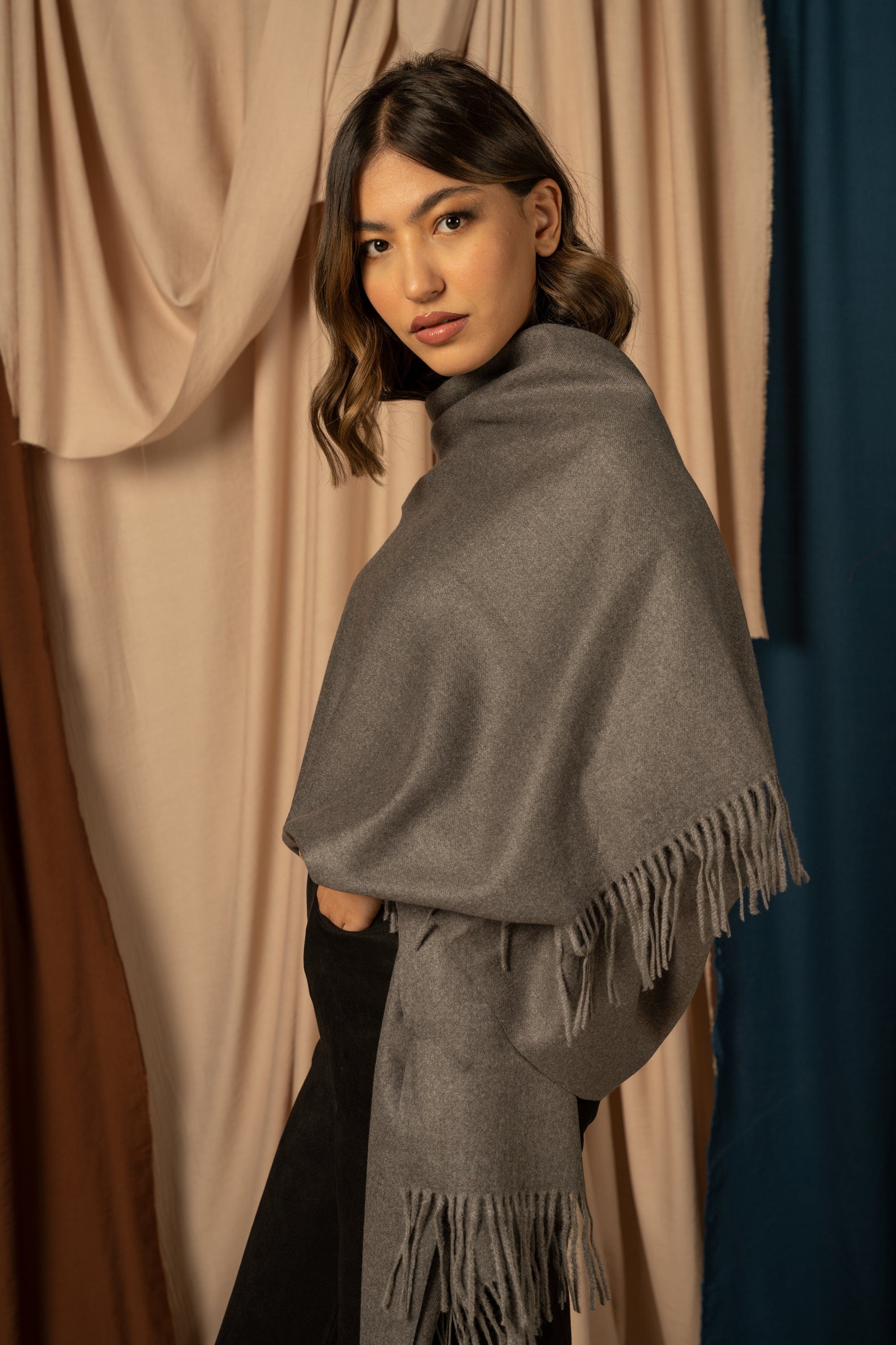 نتشي شال شتوي نسائي طويل