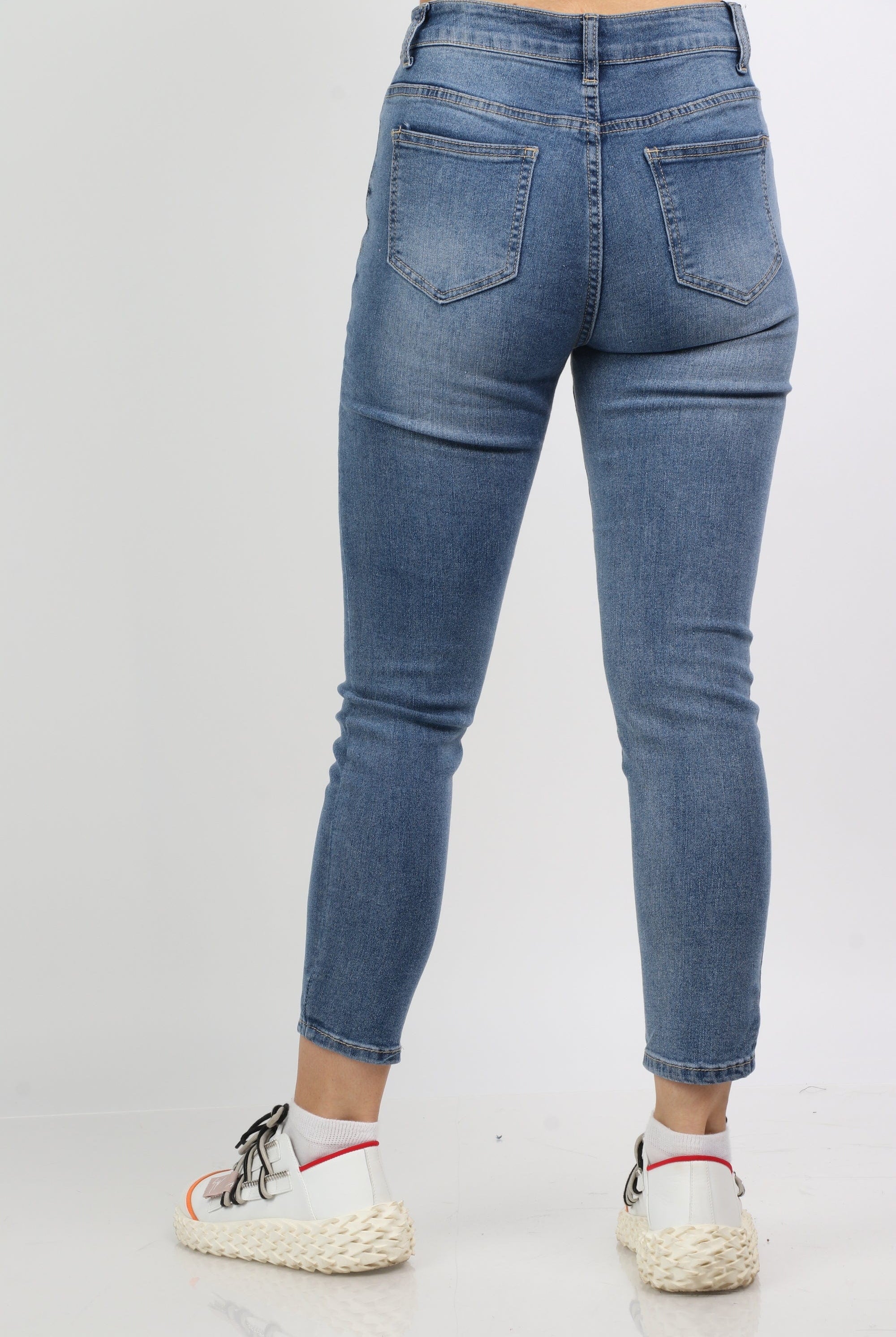 نتشي بنطلون بوي فريند هاي ويست طويل نسائي