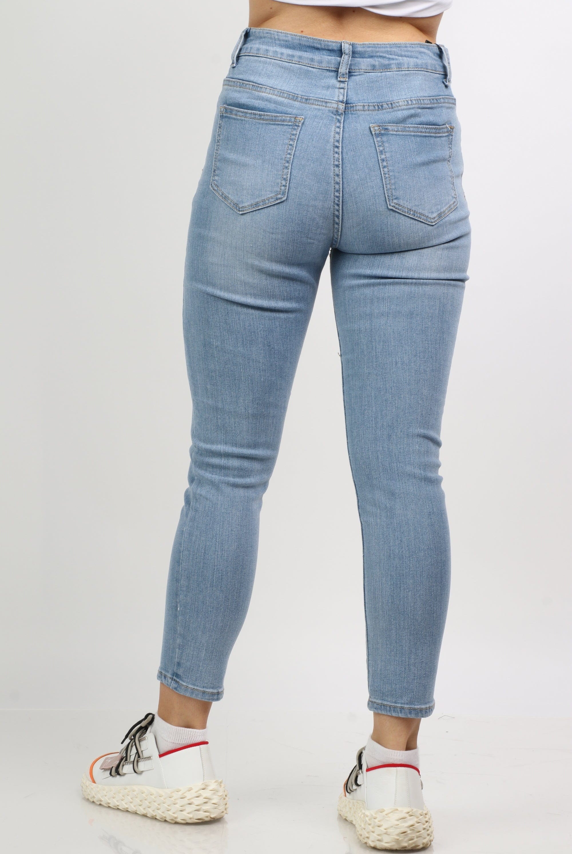 نتشي بنطلون بوي فريند هاي ويست طويل نسائي