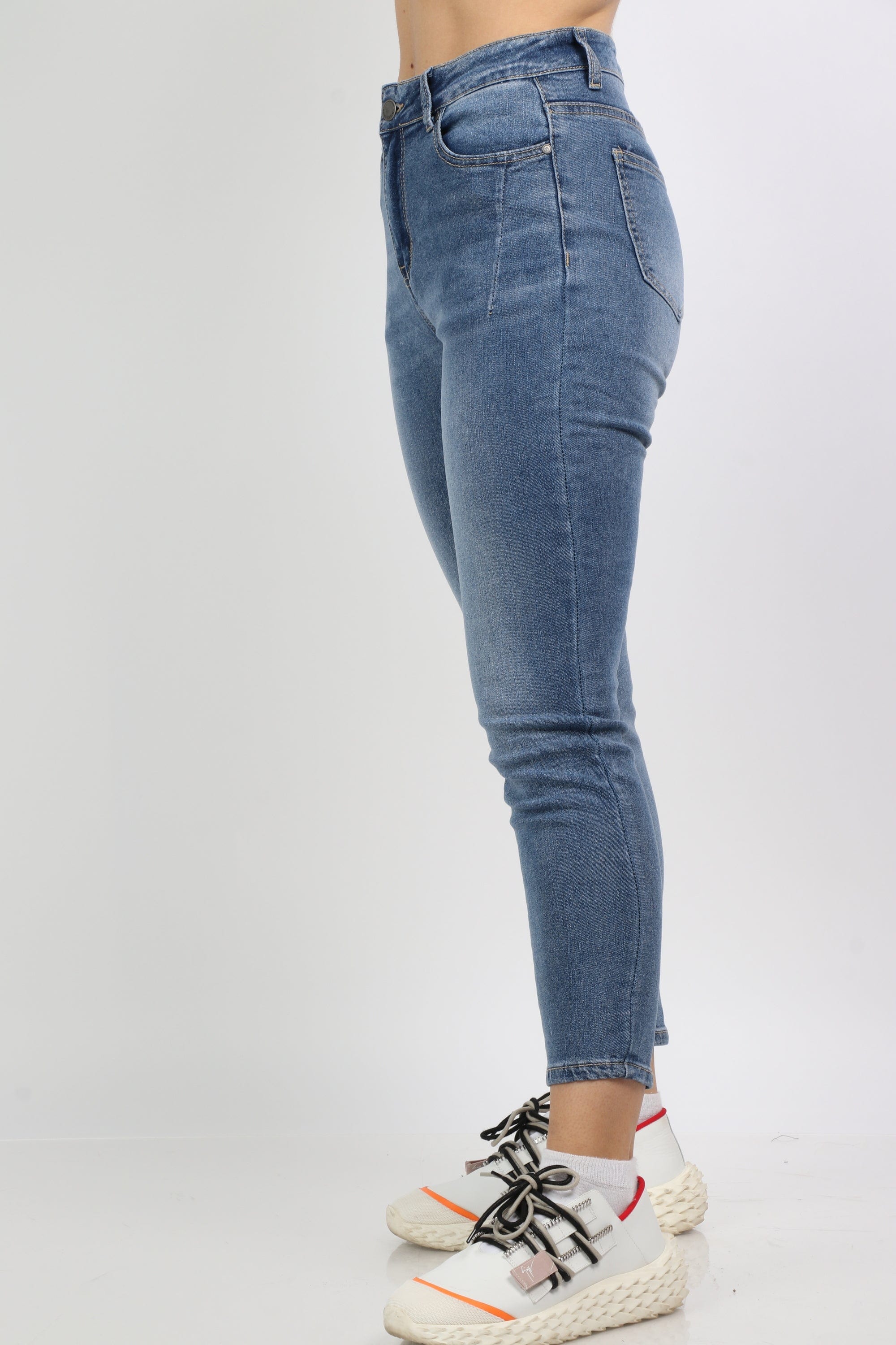 نتشي بنطلون بوي فريند هاي ويست طويل نسائي