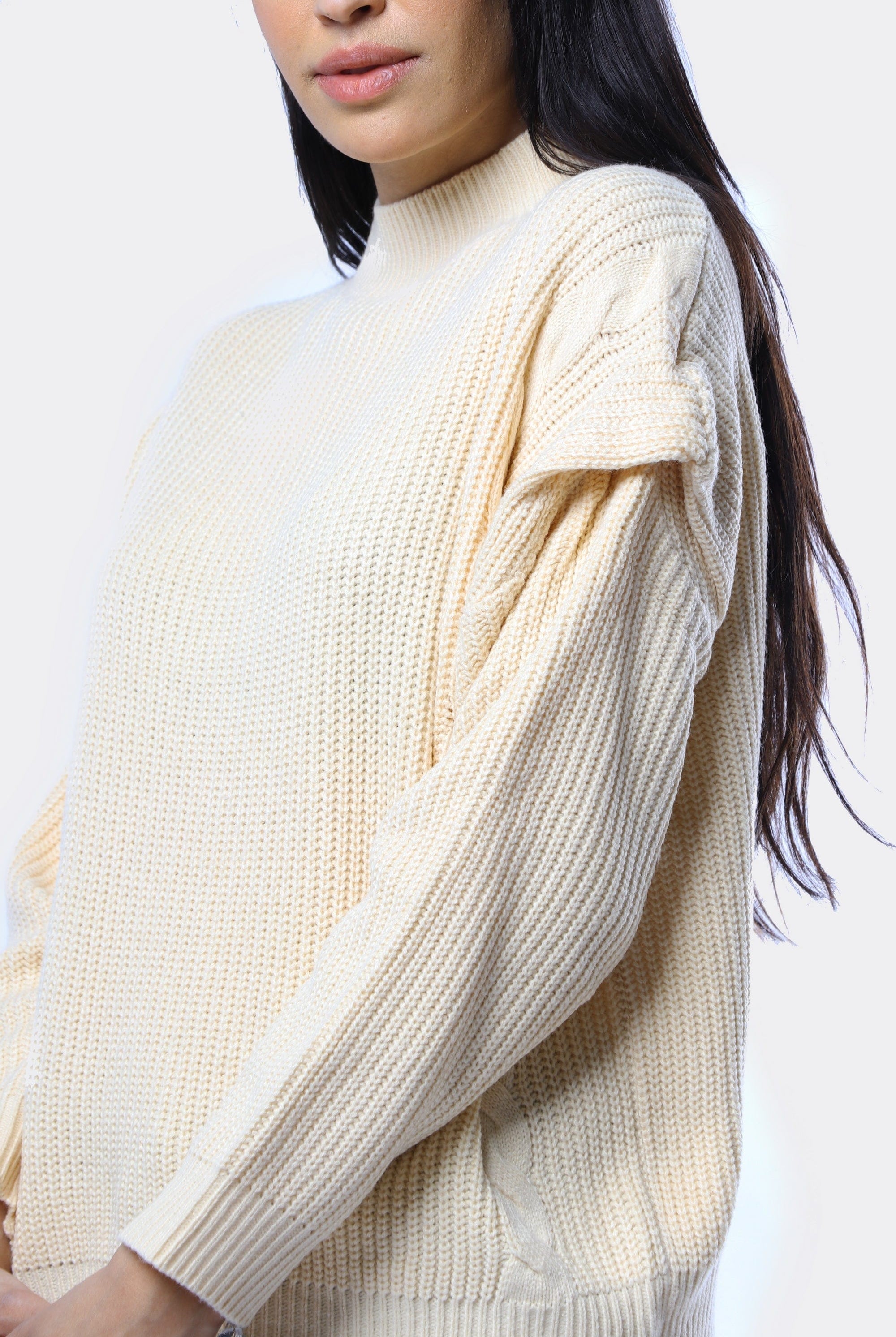 نتشي بلوفر صوف أوفر سايز كم طويل نسائي