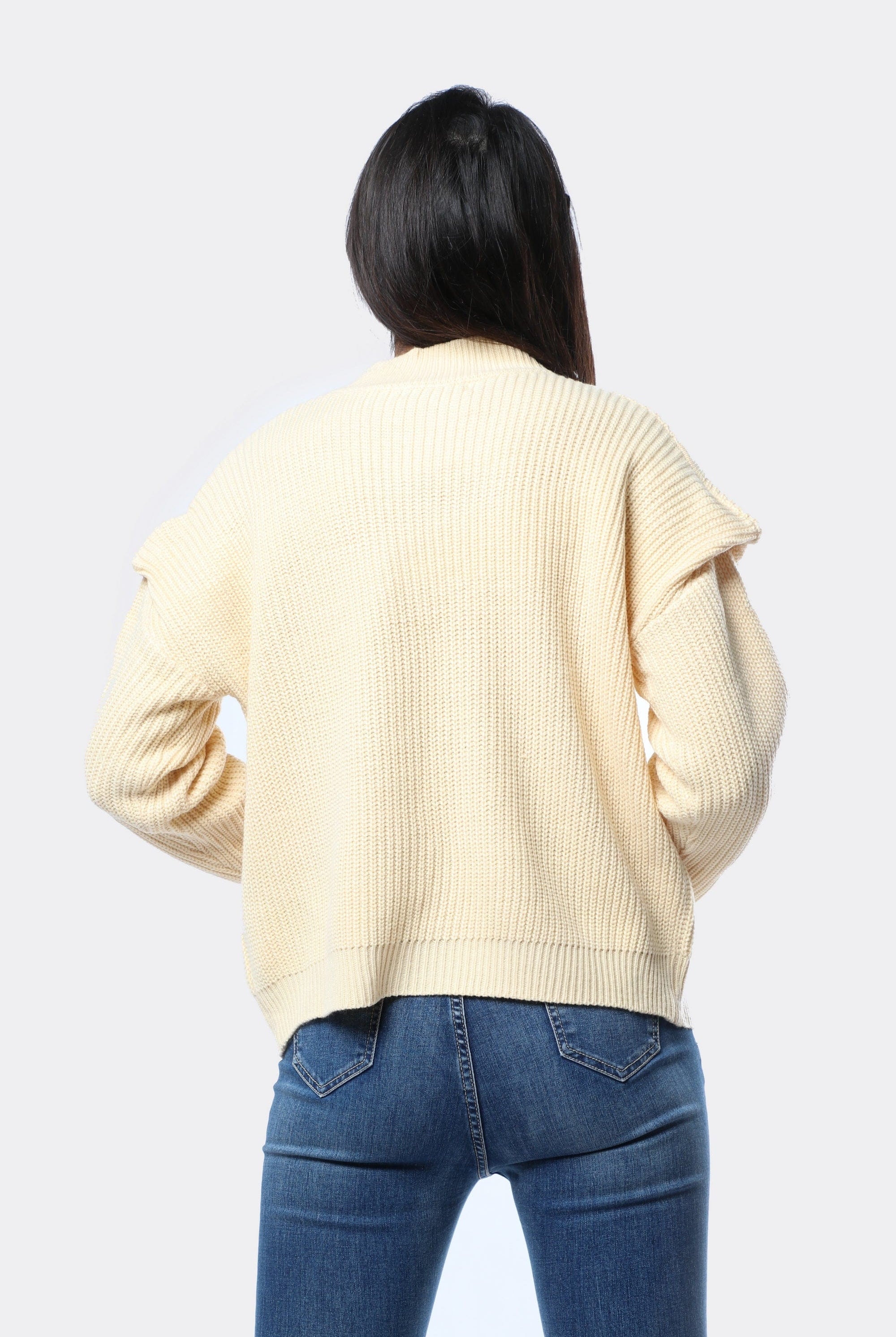 نتشي بلوفر صوف أوفر سايز كم طويل نسائي