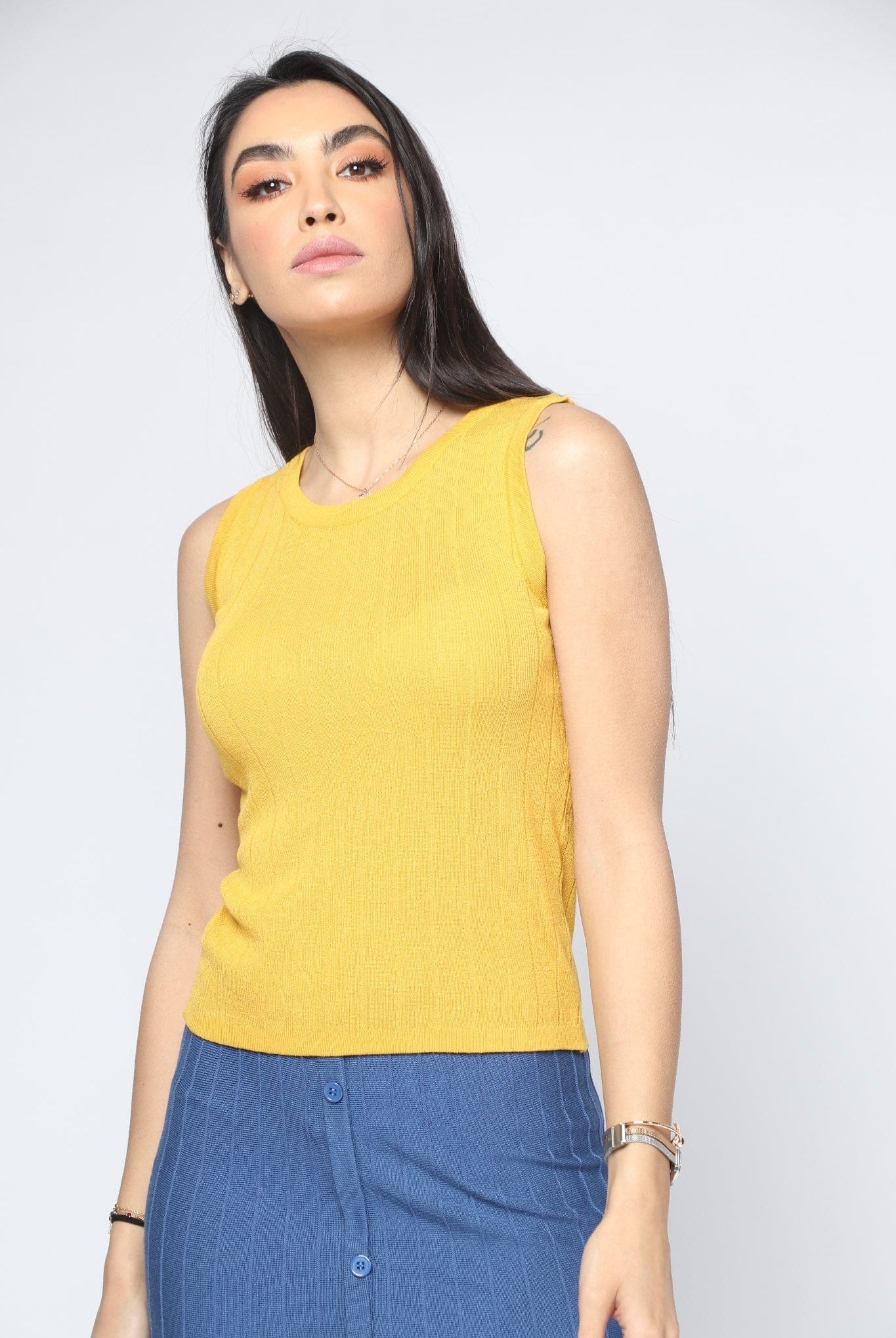 نتشي بلوزة كت مخططة بالطول نسائي