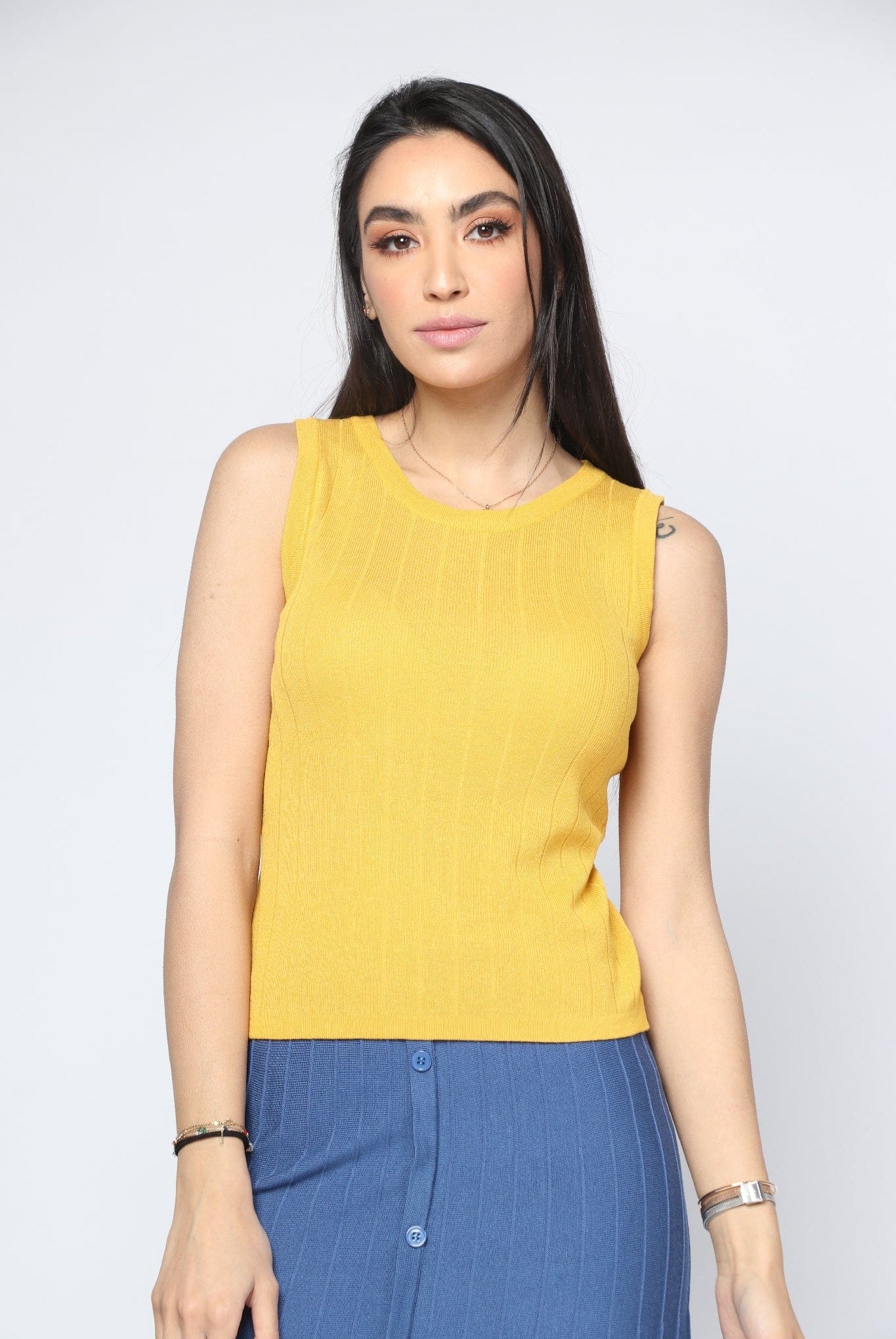 نتشي بلوزة كت مخططة بالطول نسائي