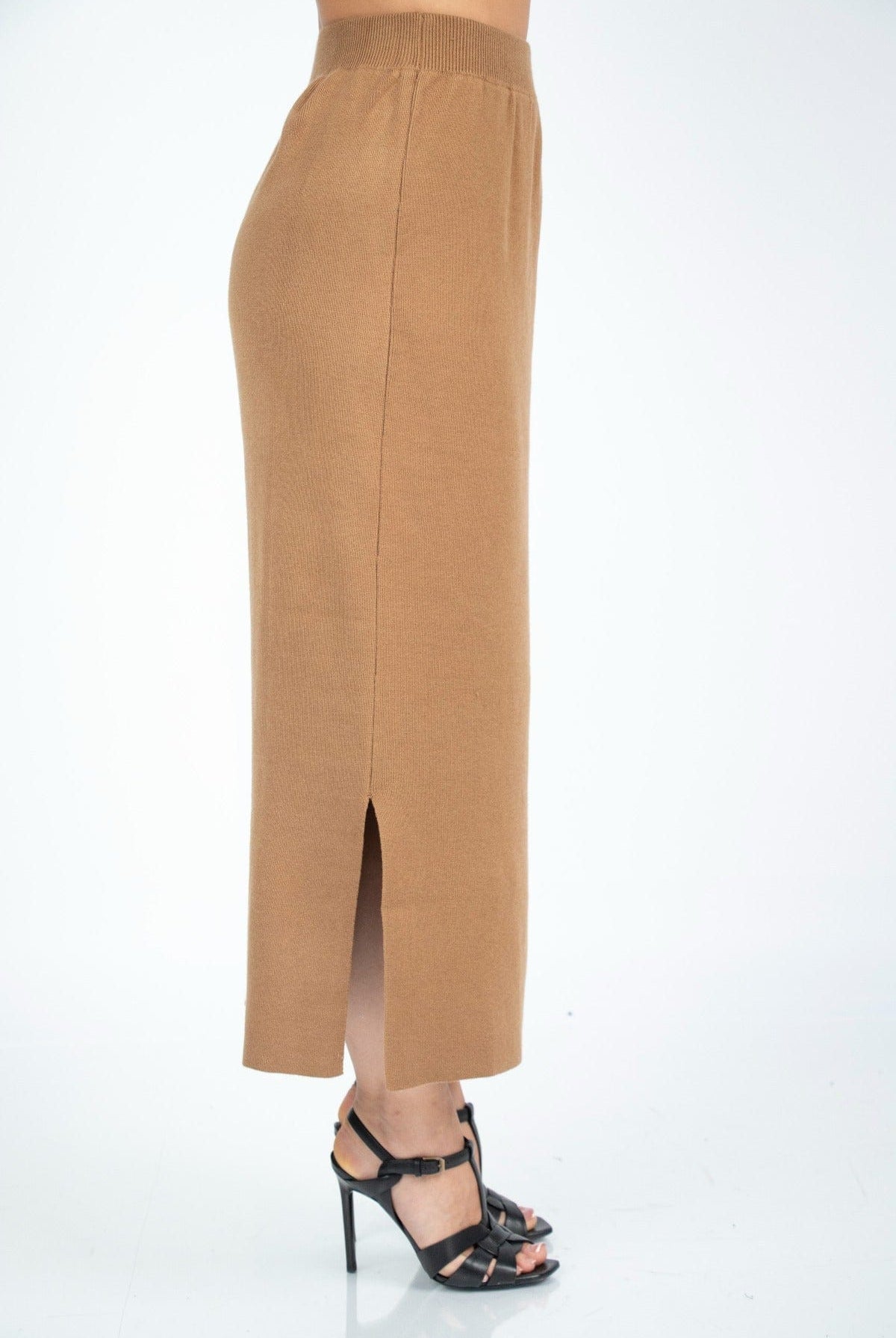 نتشي تنورة ميدي ضيقة رسمية بفتحة على الجنب بحزام خصر مطاط