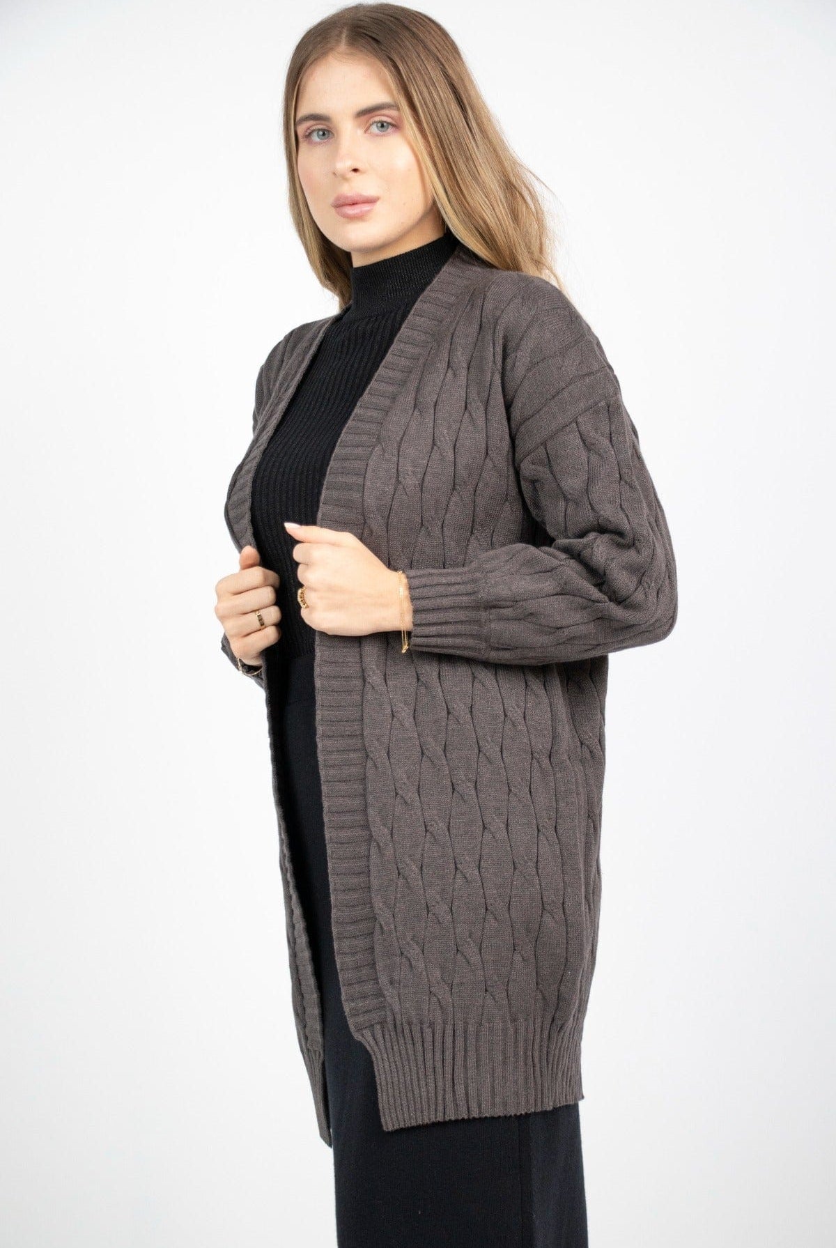 نتشي كارديجان نسائي قصير شتوي بأكمام طويلة