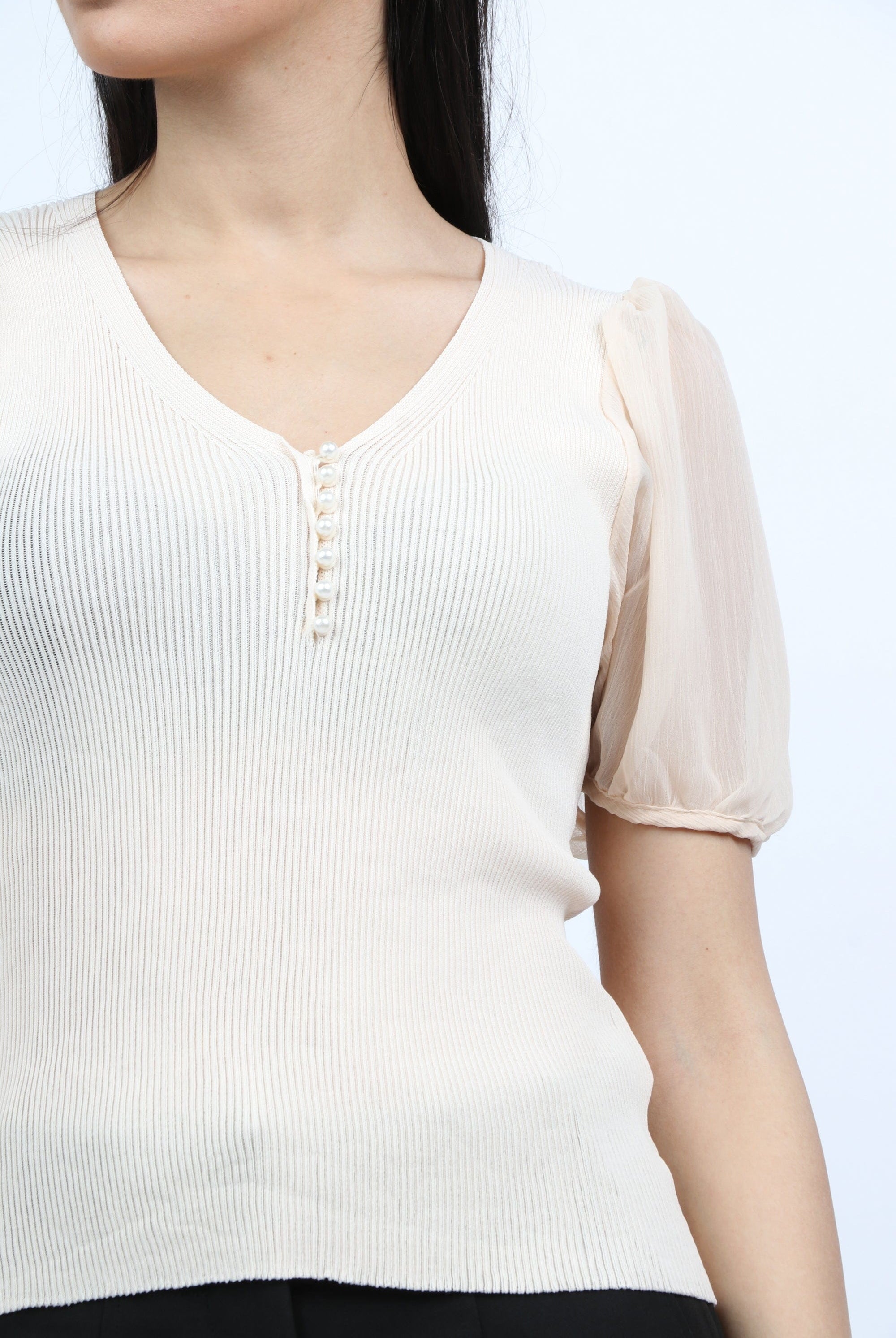 نتشي بلوزة صيفي بأكمام منفوخة