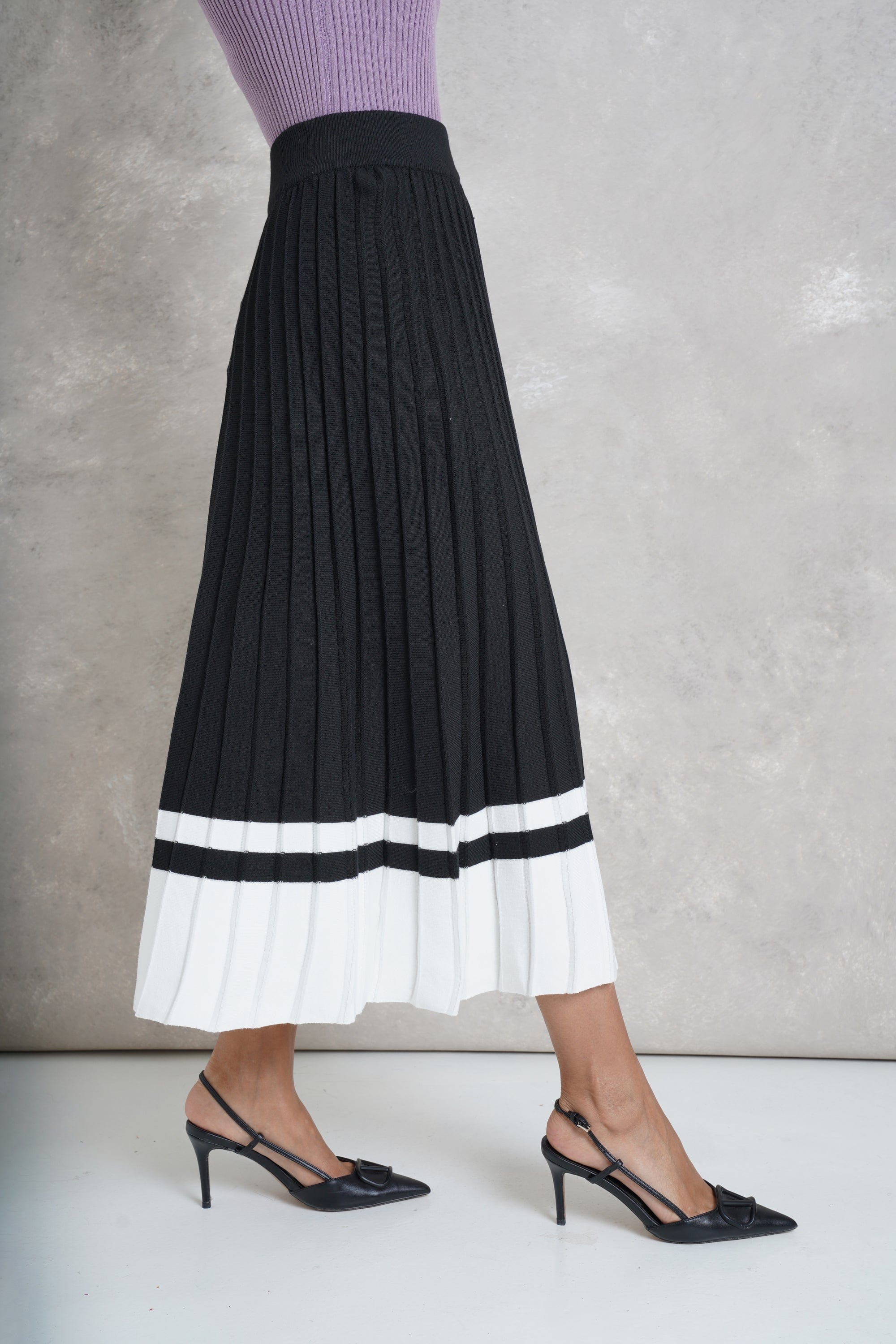 نتشي تنورة ميدي منسوجة بليسية