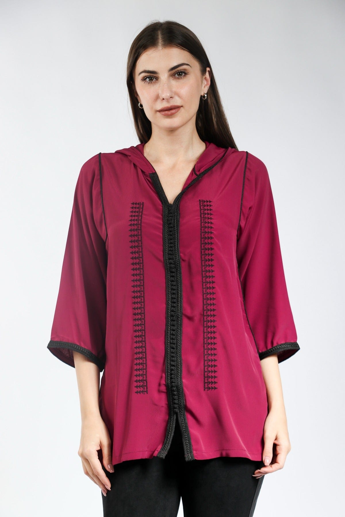 ديامانتين تونك نسائي مطرز من الأمام 3/4 كم نسائي