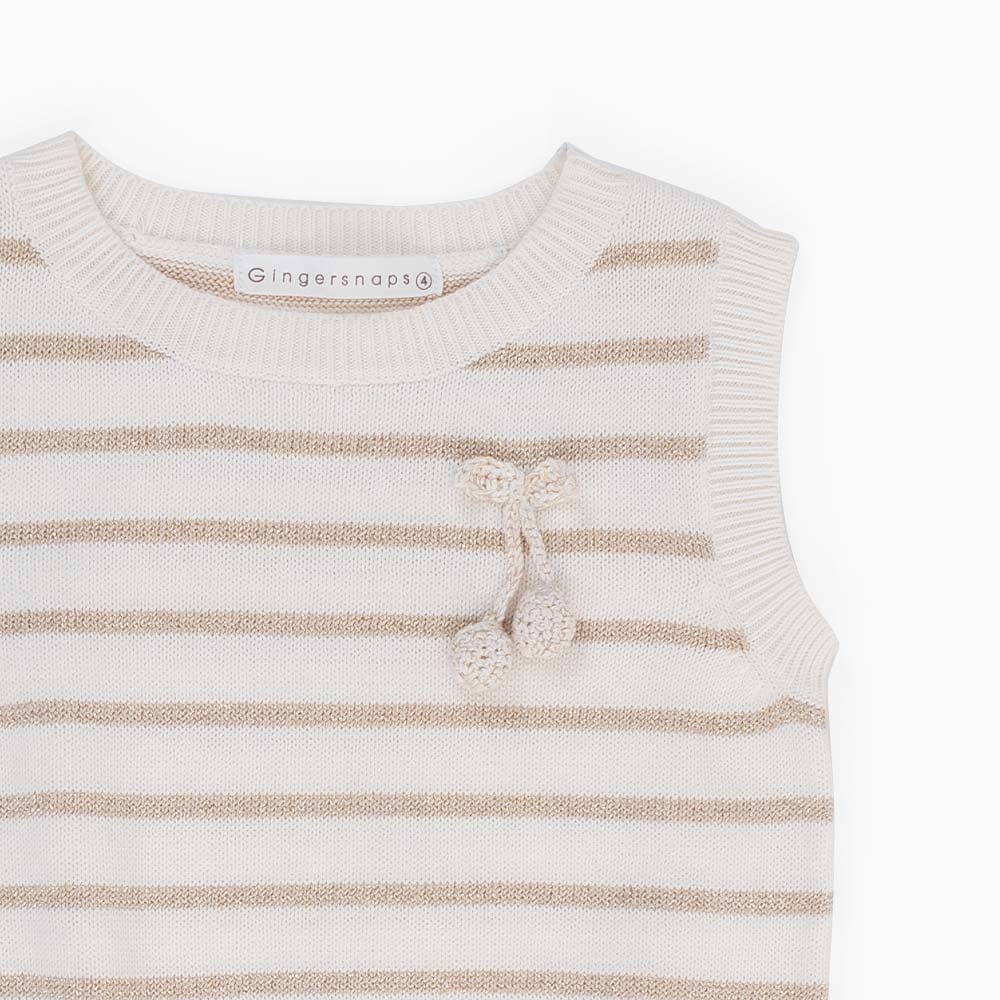 جينجرسنابس بلوزة بناتي كت مخطط بالعرض أوف وايت