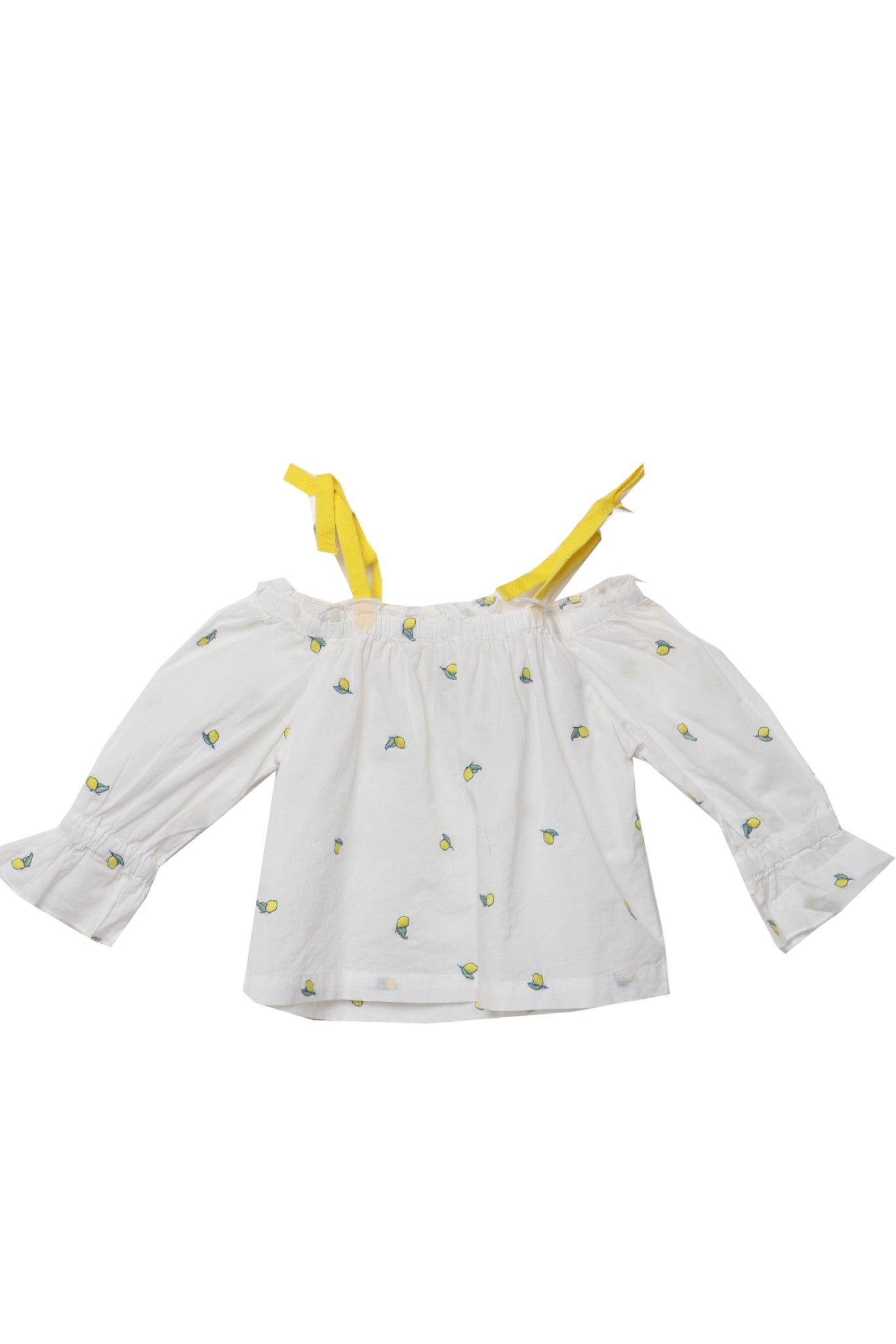 جينجرسنابس بلوزة نص بطن منقوشة كم قصير بف بناتي أوف وايت