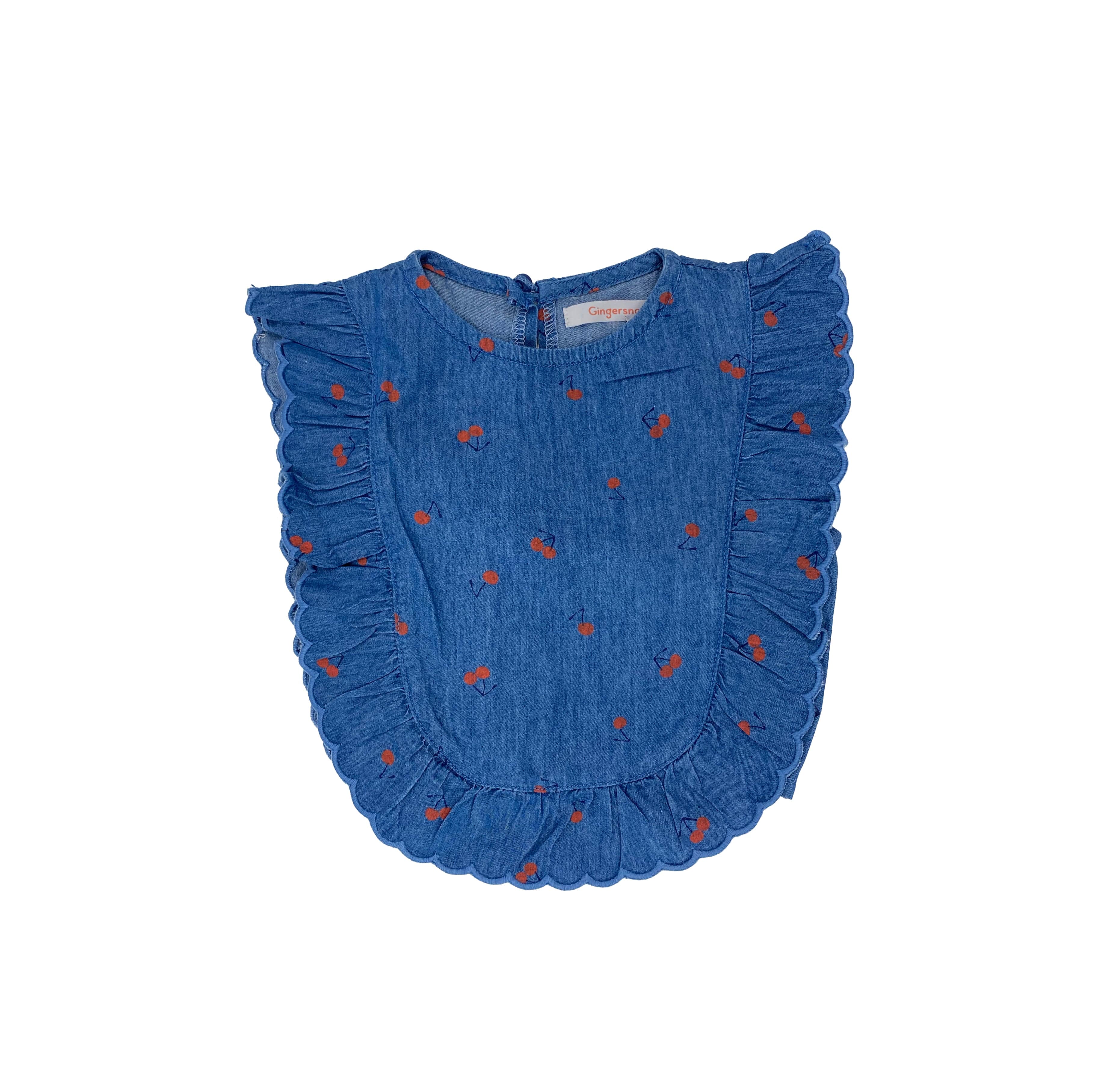 جينجرسنابس بلوزة بناتي جينز مطرز أزرق خفيف