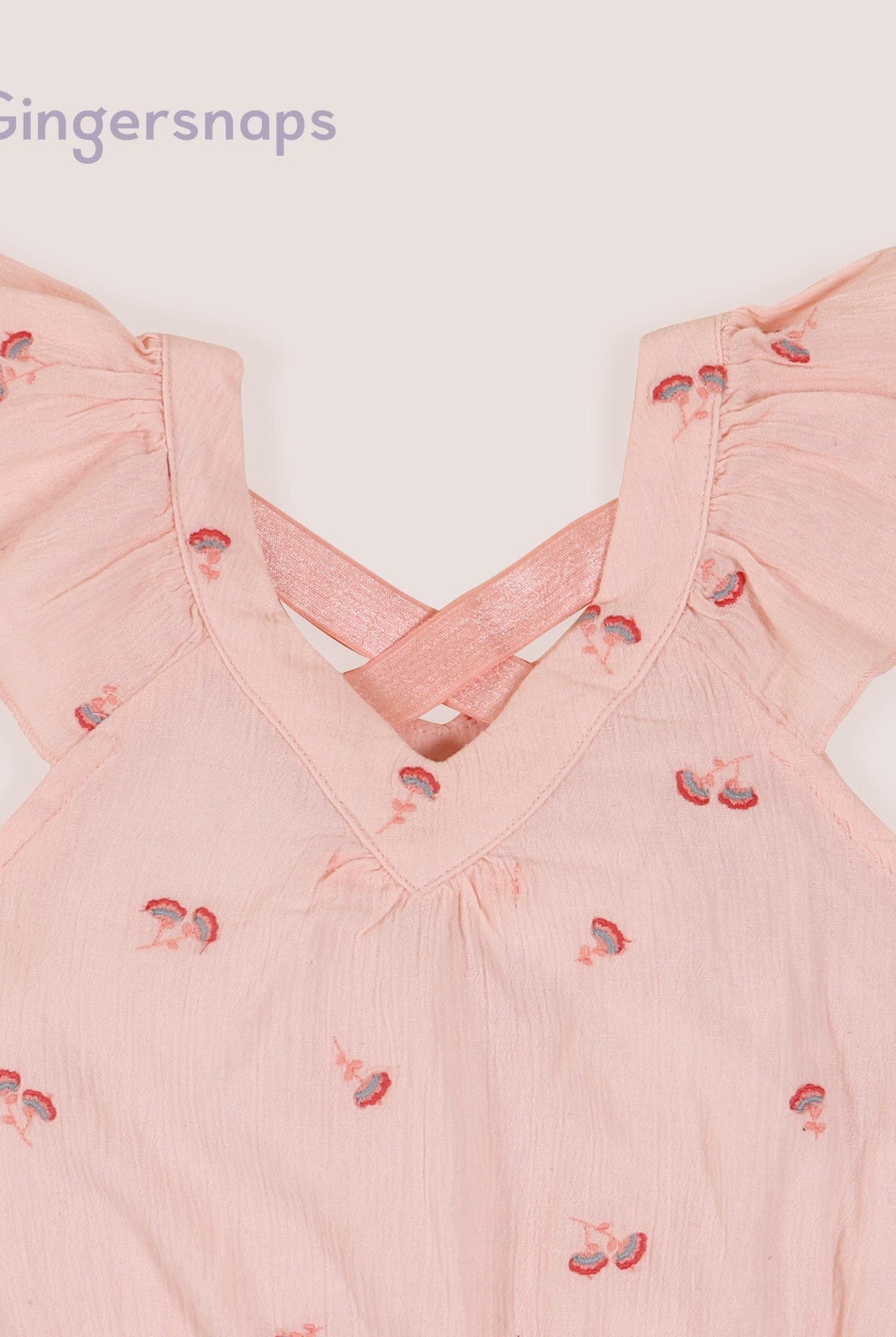 جينجرسنابس بلوزة بناتي حمالات بظهر مكشوف وردي