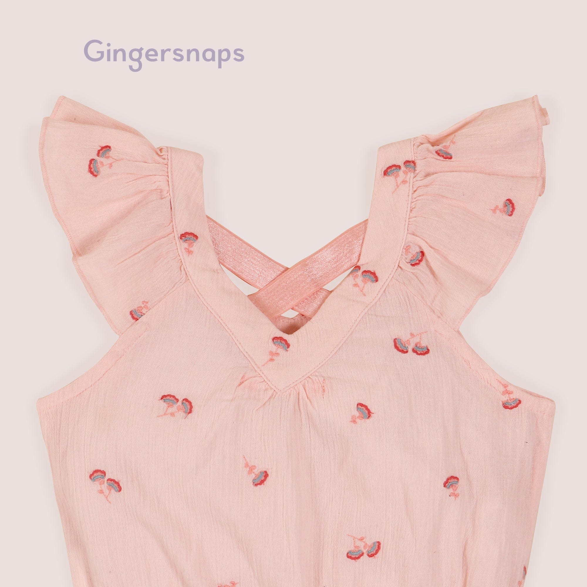 جينجرسنابس بلوزة بناتي حمالات بظهر مكشوف وردي