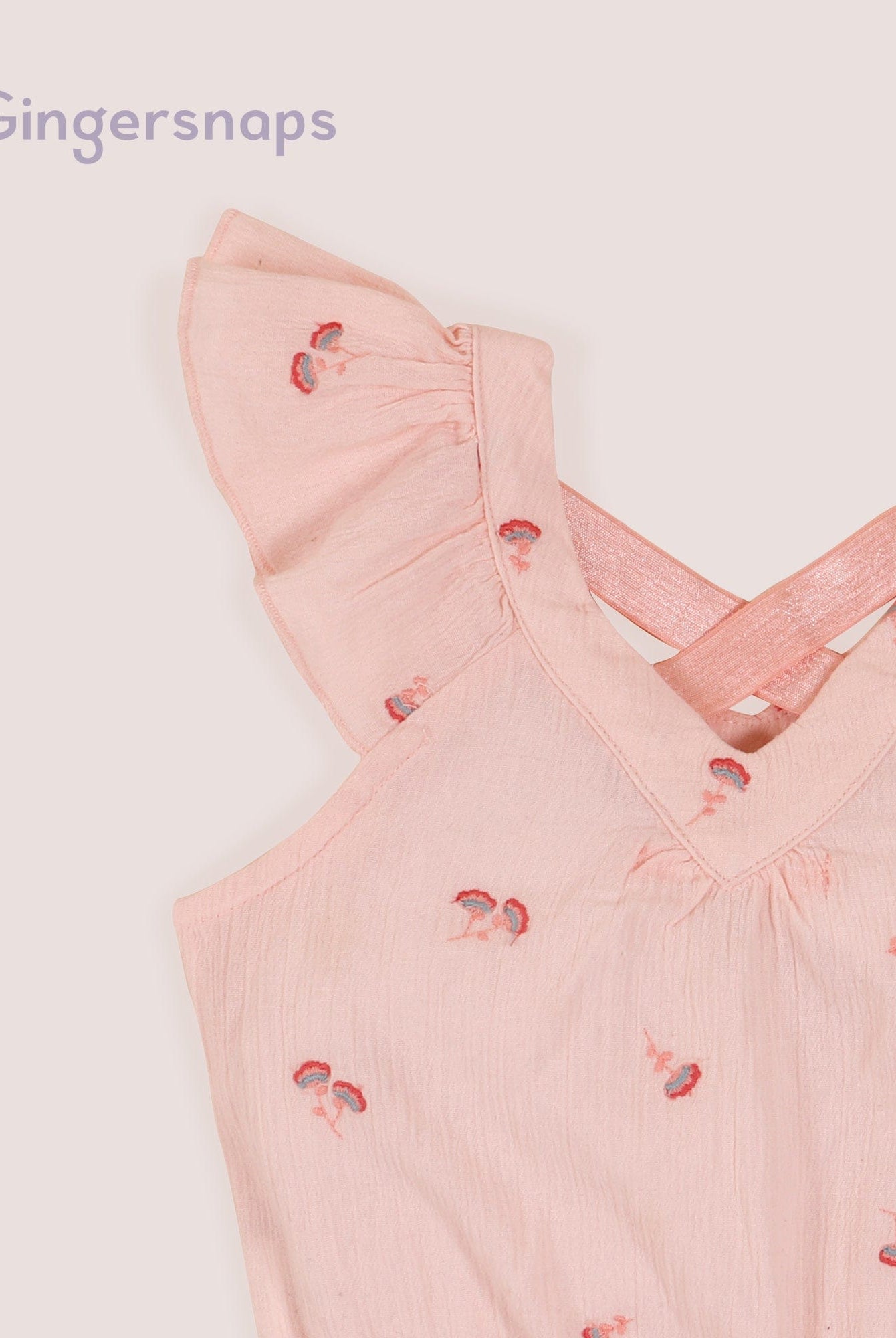 جينجرسنابس بلوزة بناتي حمالات بظهر مكشوف وردي