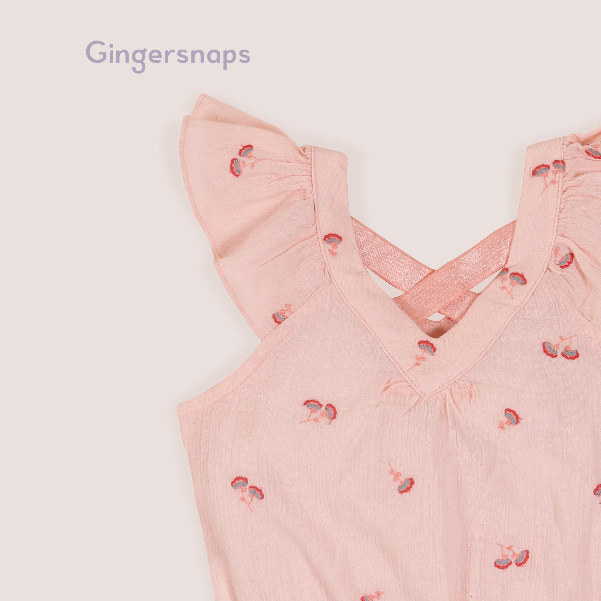 جينجرسنابس بلوزة بناتي حمالات بظهر مكشوف وردي