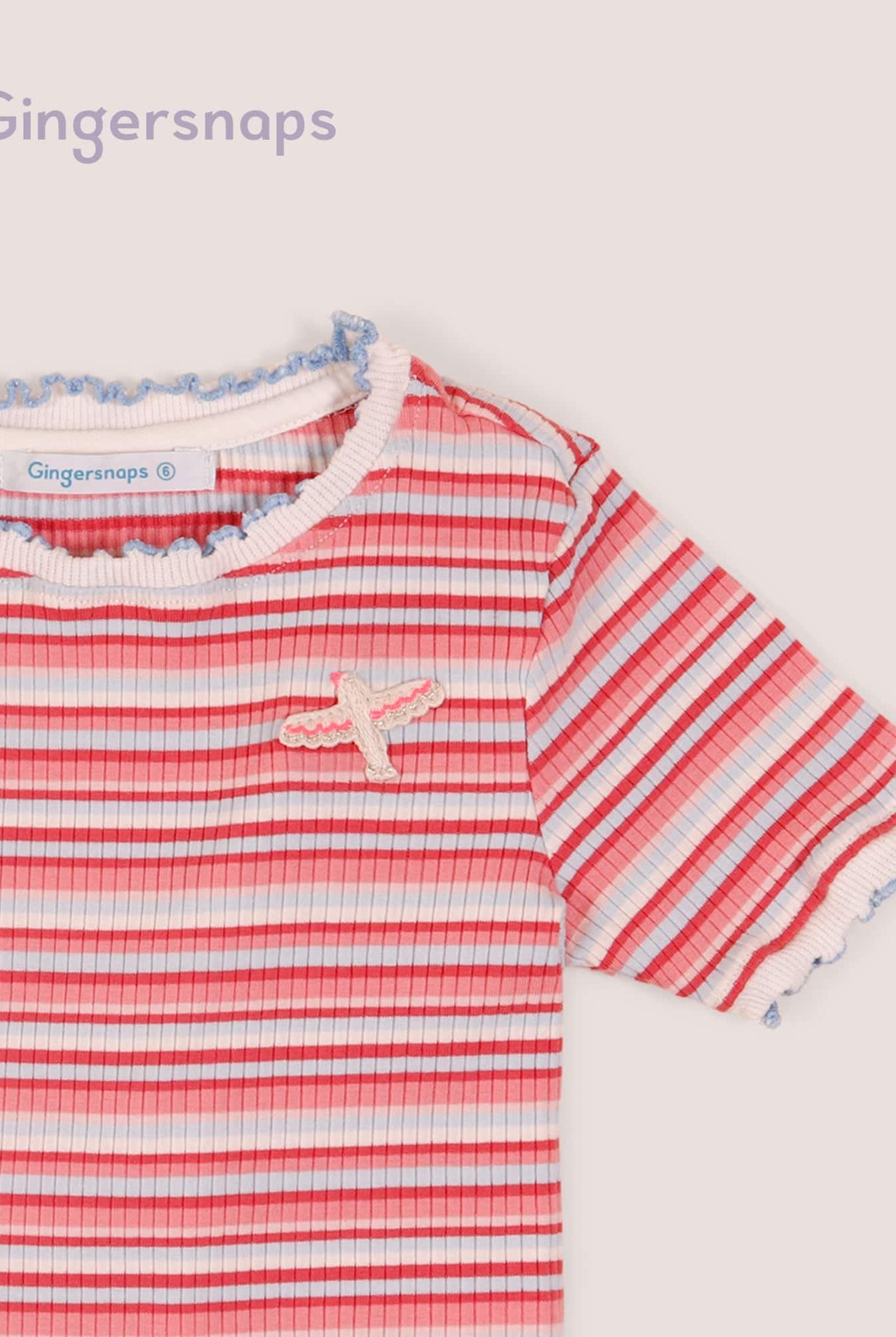 جينجرسنابس بلوزة نص بطن كم قصير بناتي متعدد الألوان