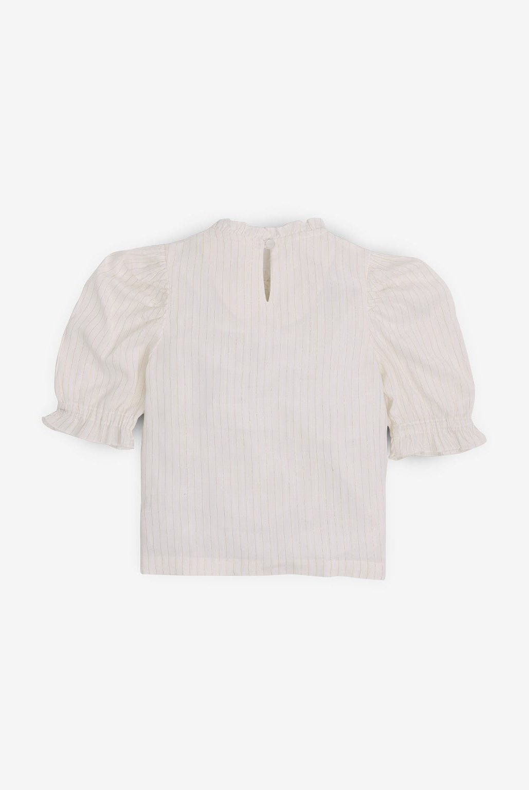 جينجرسنابس بلوزة بناتي مضلع سادة نص كم بف كريمي