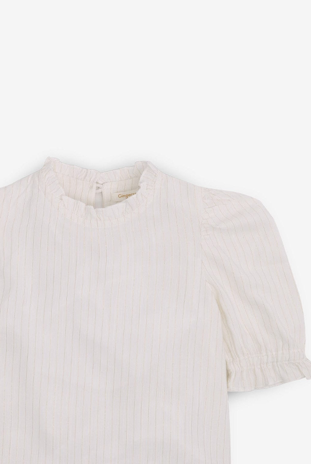 جينجرسنابس بلوزة بناتي مضلع سادة نص كم بف كريمي