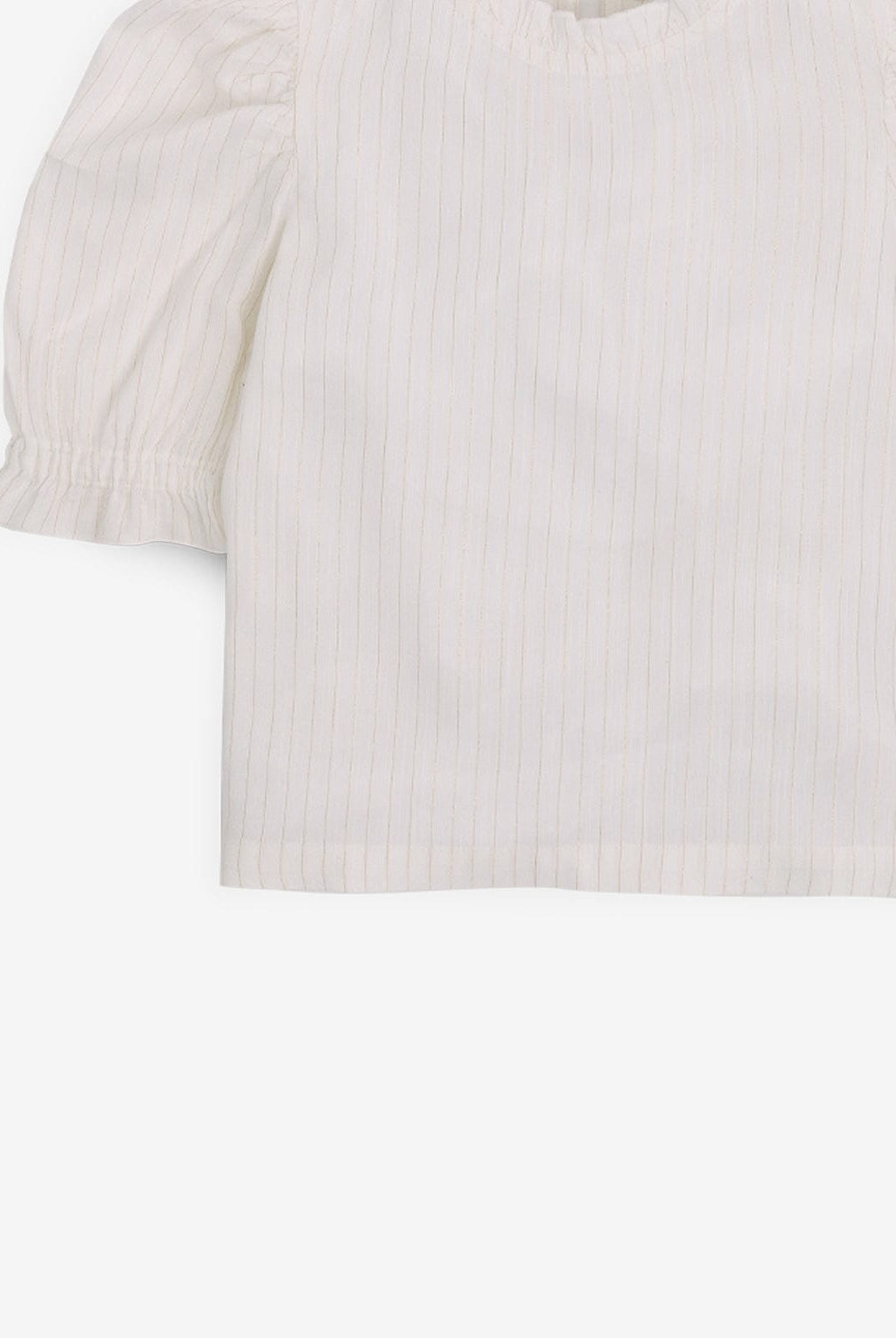 جينجرسنابس بلوزة بناتي مضلع سادة نص كم بف كريمي