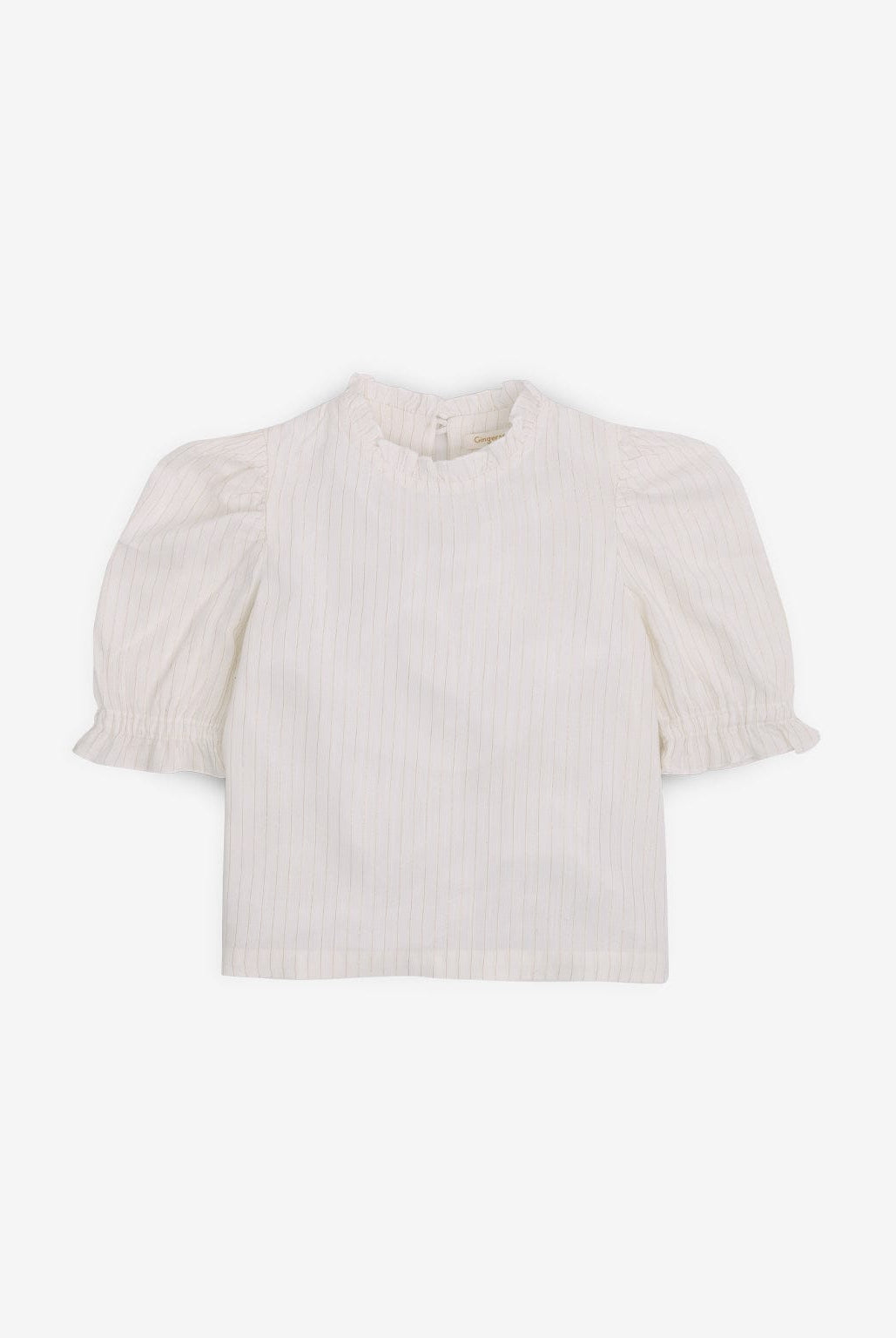 جينجرسنابس بلوزة بناتي مضلع سادة نص كم بف كريمي