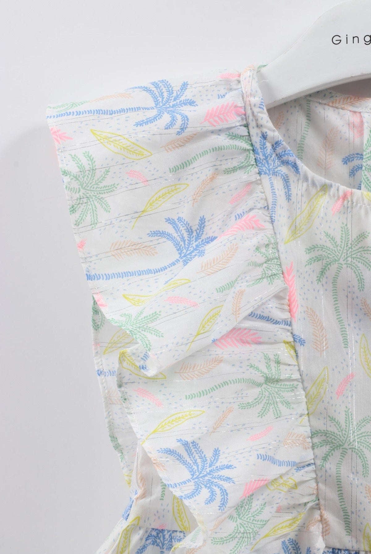 جينجرسنابس بلوزة بناتي مشجر مكشكش من الجانبين مكشكش متعدد الألوان