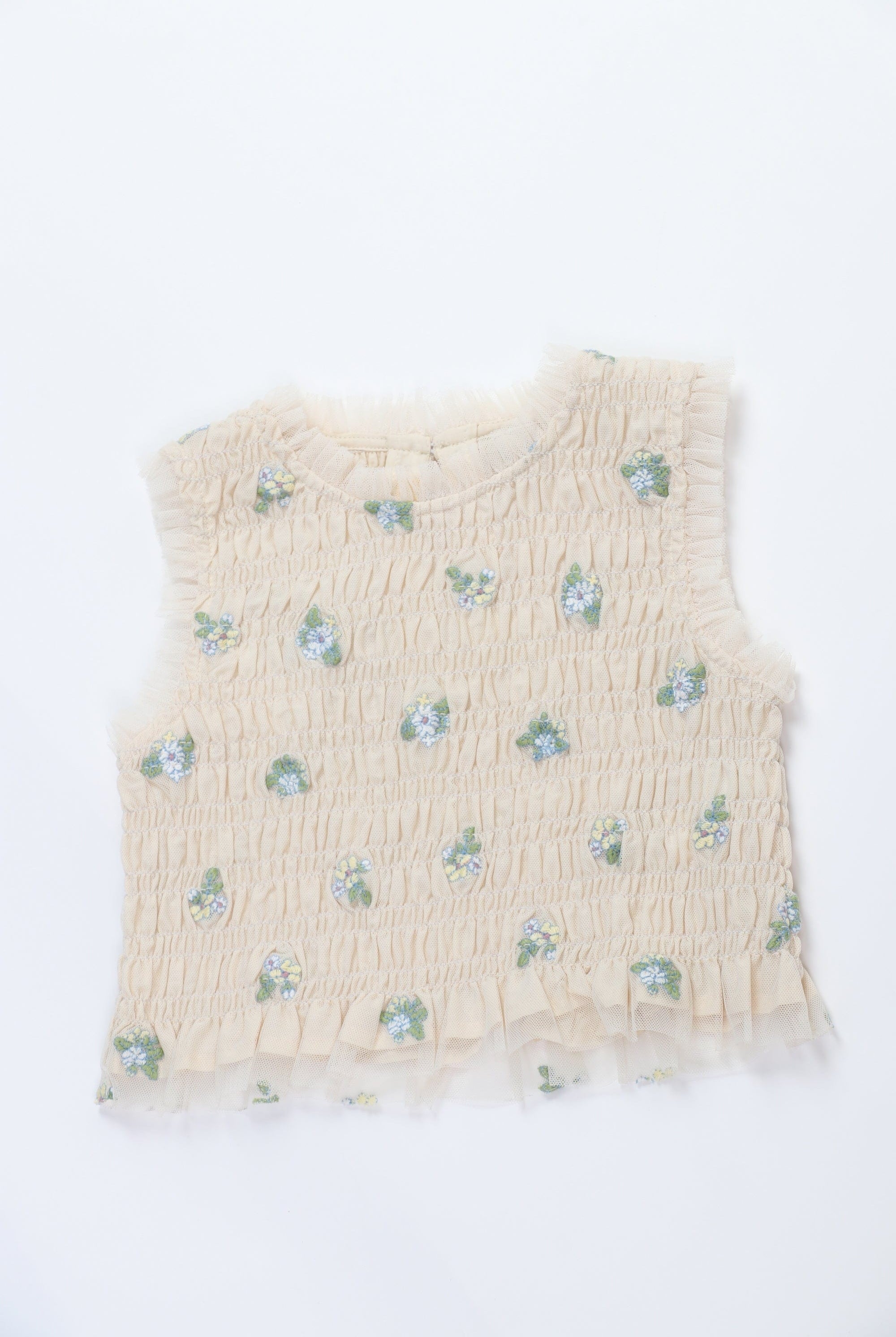 جينجرسنابس بلوزة نص بطن مشجرة كت دانتيل بناتي أصفر فاتح