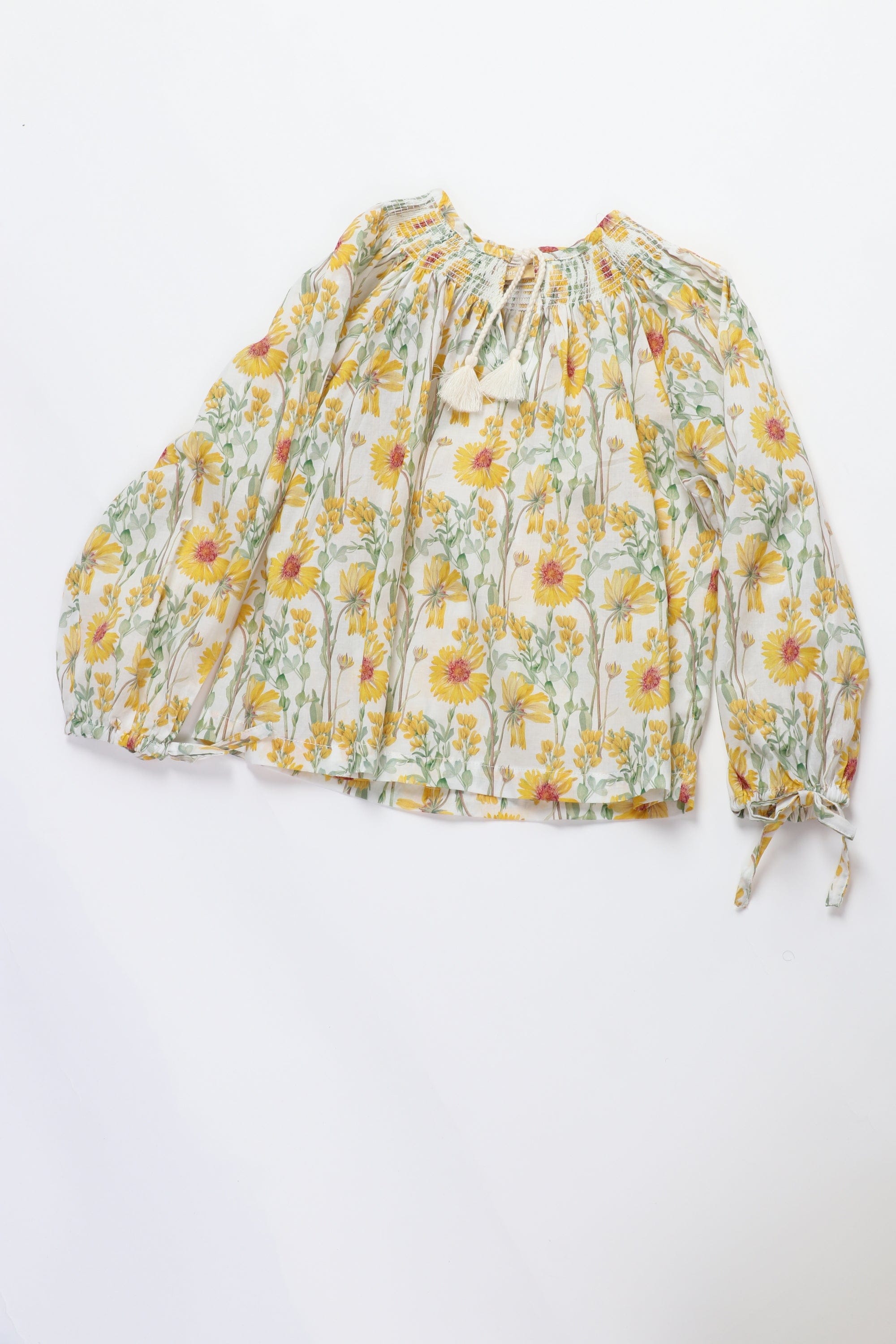 جينجرسنابس بلوزة موردة كم طويل بفيونكة بناتي متعدد الألوان