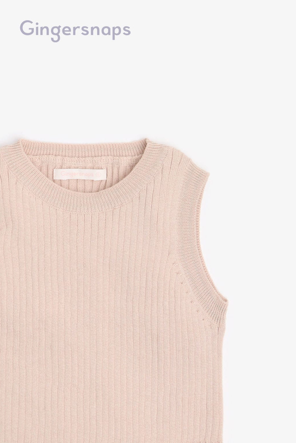 جينجرسنابس بلوزة بناتي مضلع بالطول كت البيج